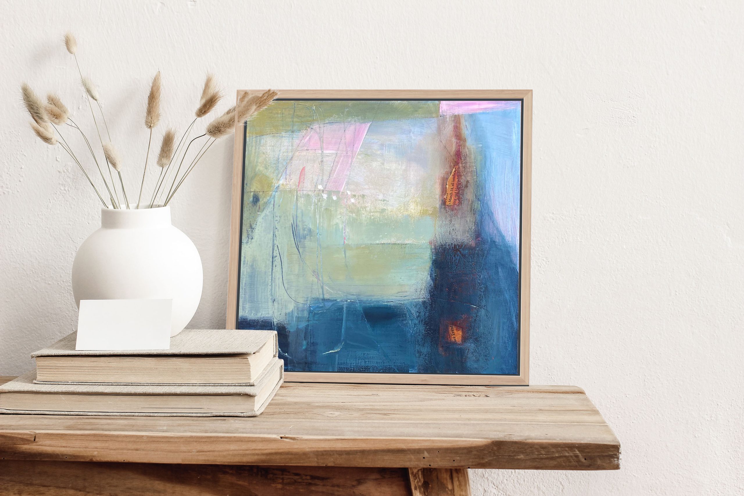 Pebble Beach On Weathered Side Table