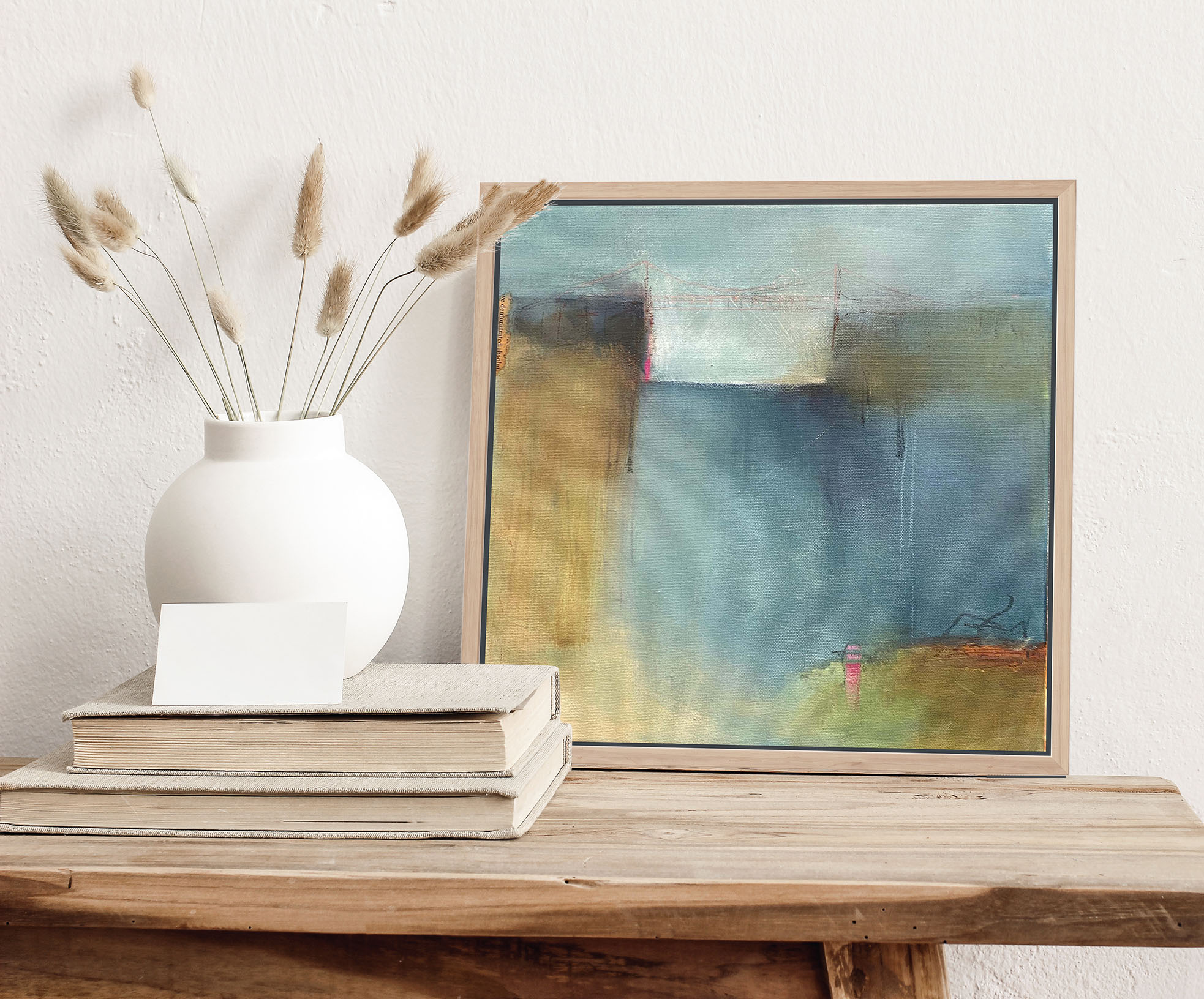 In Suspense On Weathered Side Table