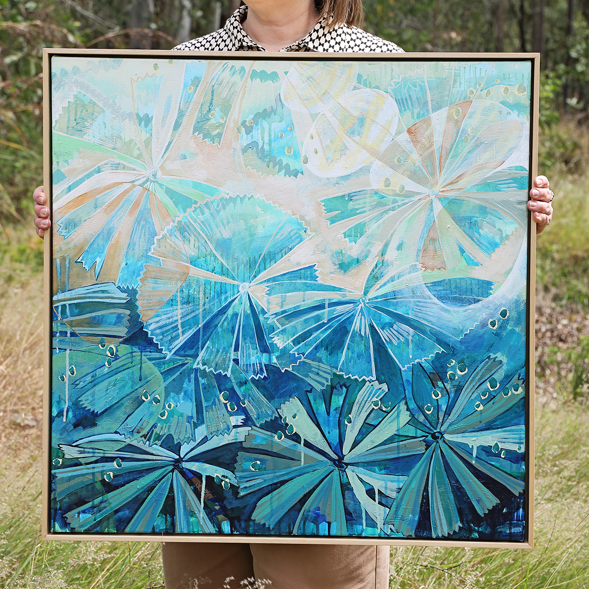 Lr 011 Fan Palm Moment Ii Smith And Brooks Art Art For Tropical Homes Coastal Art Beach Vibes Cairns Art Palms