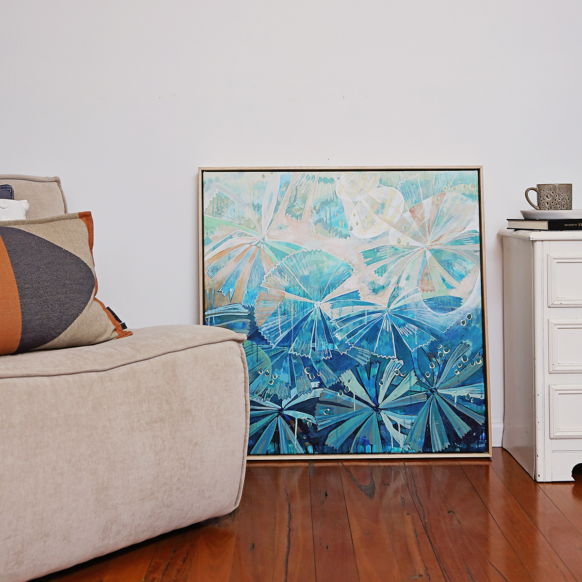 Lr 040 Fan Palm Moment Ii Smith And Brooks Art Art For Tropical Homes Coastal Art Beach Vibes Cairns Art Palms