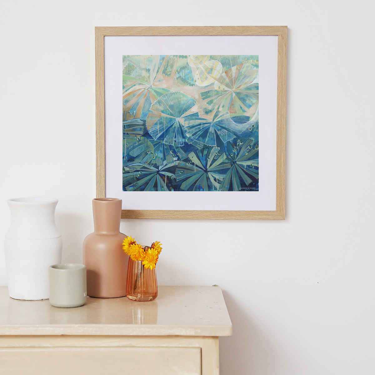 Lr 087 Fan Palm Moment Ii Smith And Brooks Art Art For Tropical Homes Coastal Art Beach Vibes Cairns Art Palms