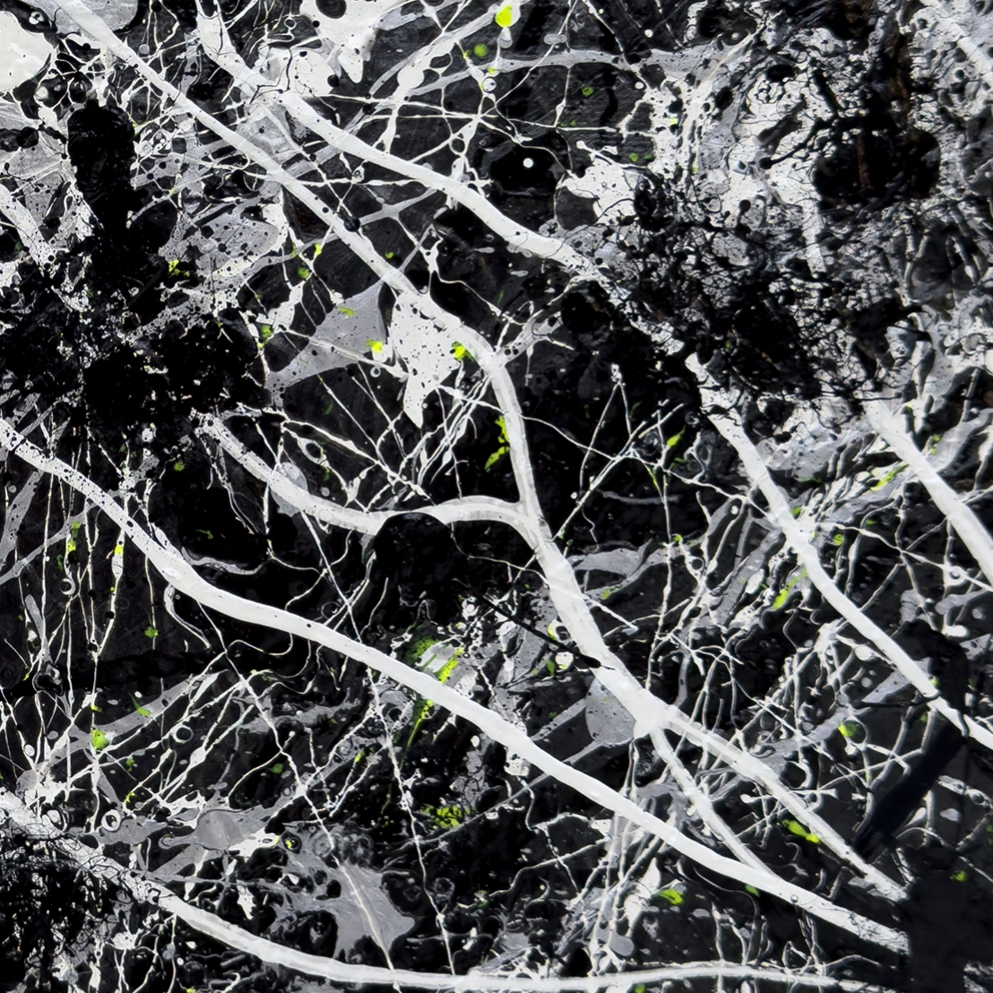 Blackhat Original Abstract Painting Closeup Layers