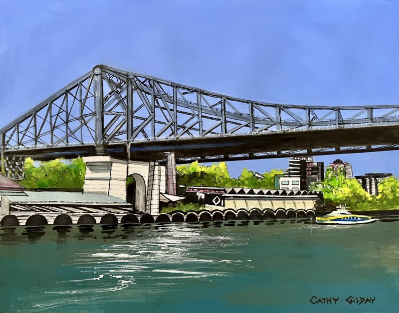 Story Bridge on Blue (Framed)