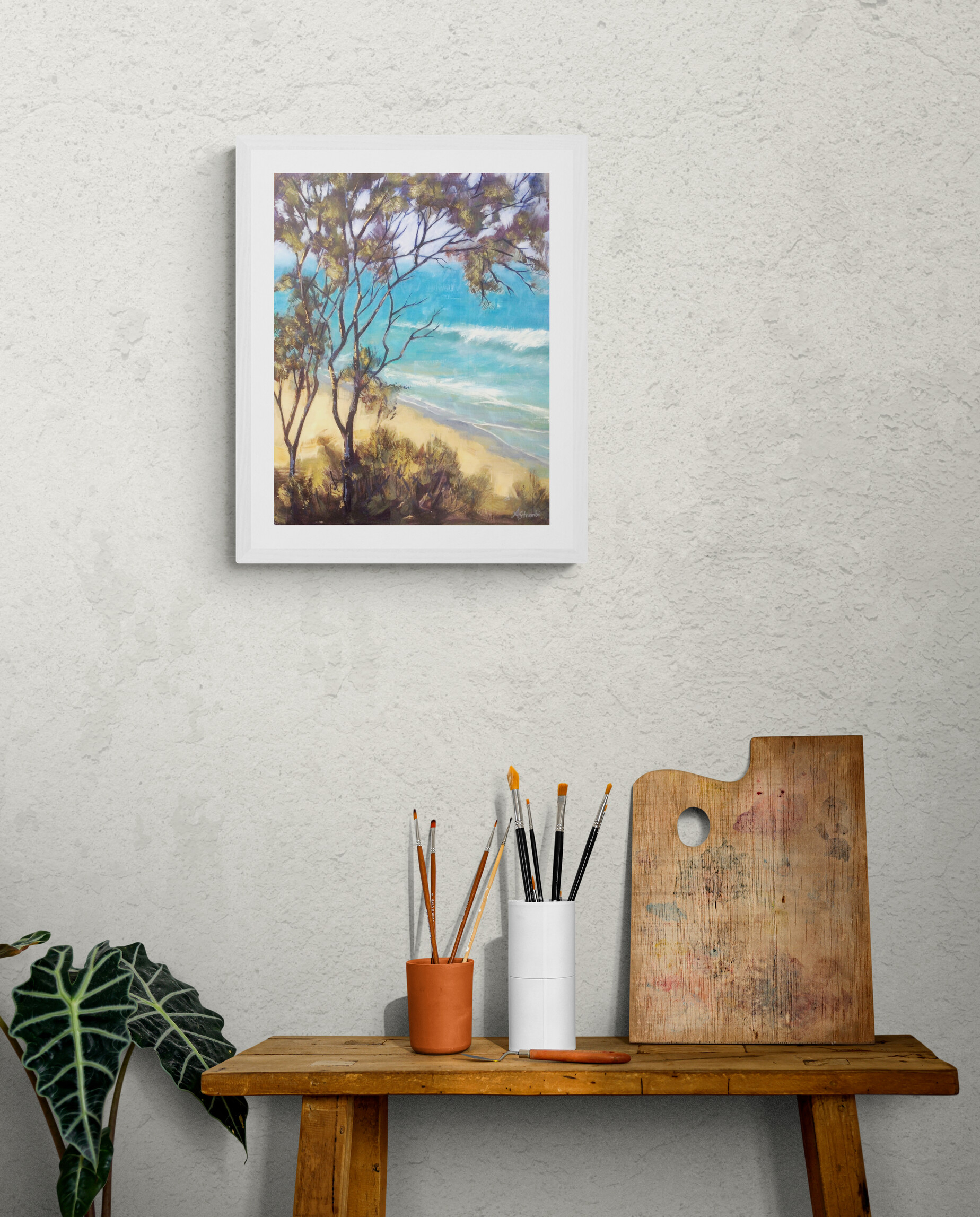 Artists Side Table With Brushes And Palette (14)