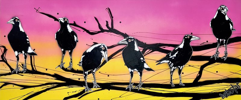 Mischief of Magpies! Sunrise