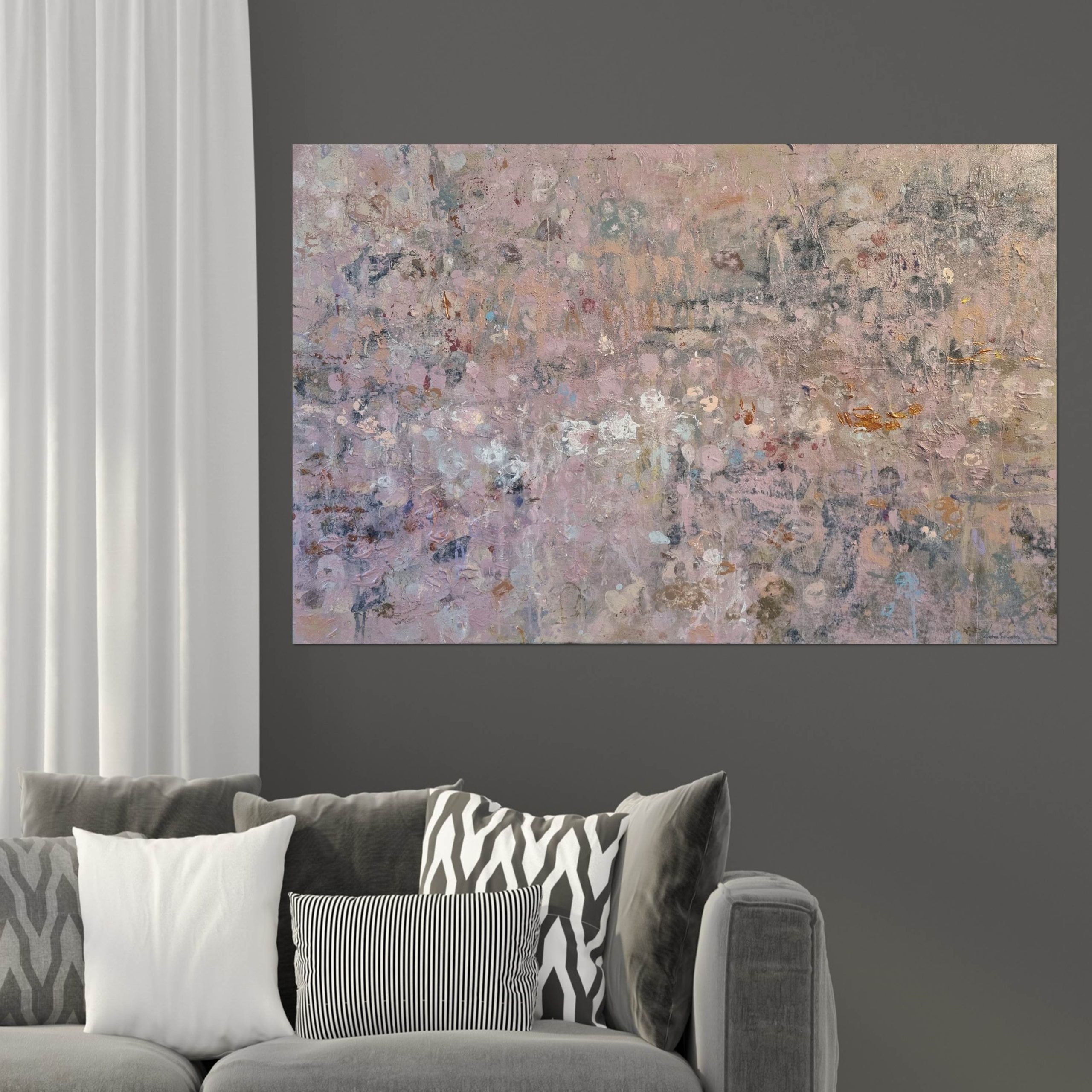 A Blushed Landscape Drk Grey Wall Lnge