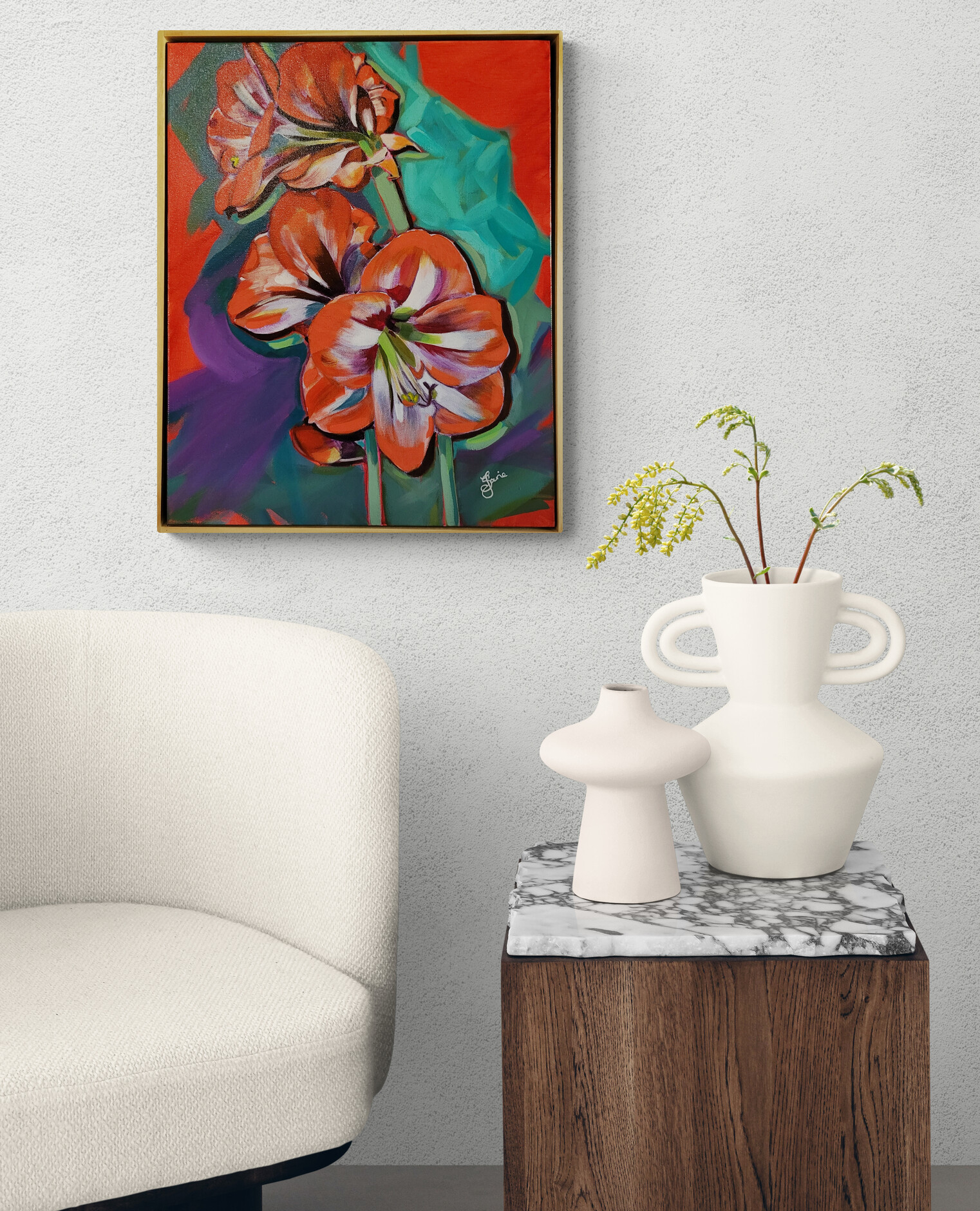 Comfy Chair Next To Ceramic Vases 1