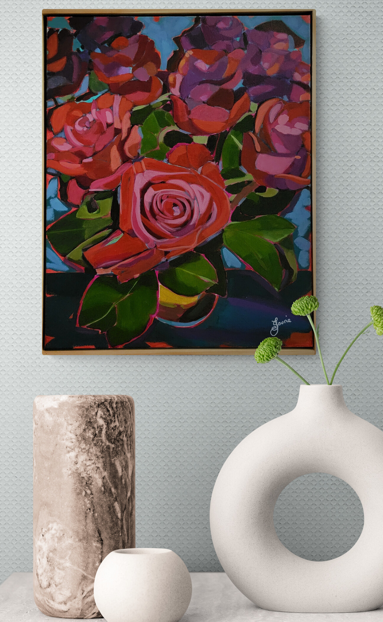 Ceramic Vases On Marble Bench 4