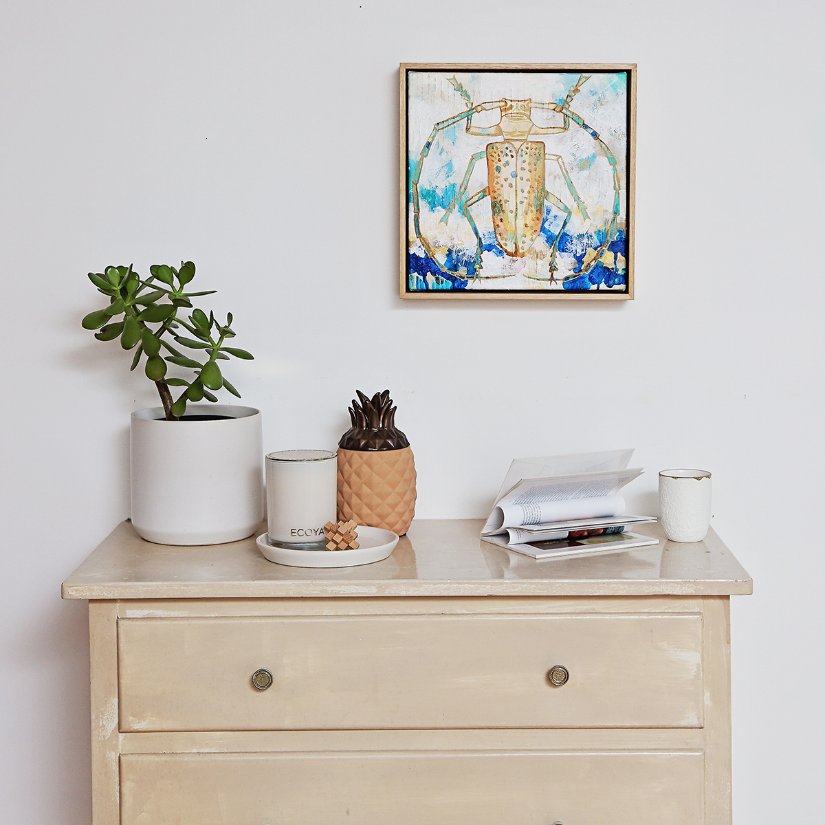 Lr 051 Longicorn Beetle Solitude I Smith And Brooks Art Coastal Vibes Insect Art Native Australian Beetles Tropical Art