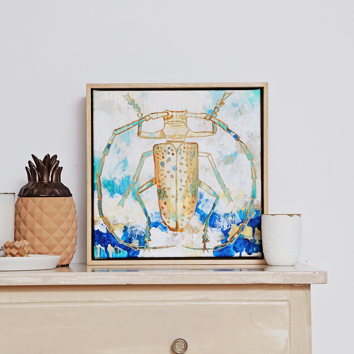 Lr 064 Longicorn Beetle Solitude I Smith And Brooks Art Coastal Vibes Insect Art Native Australian Beetles Tropical Art