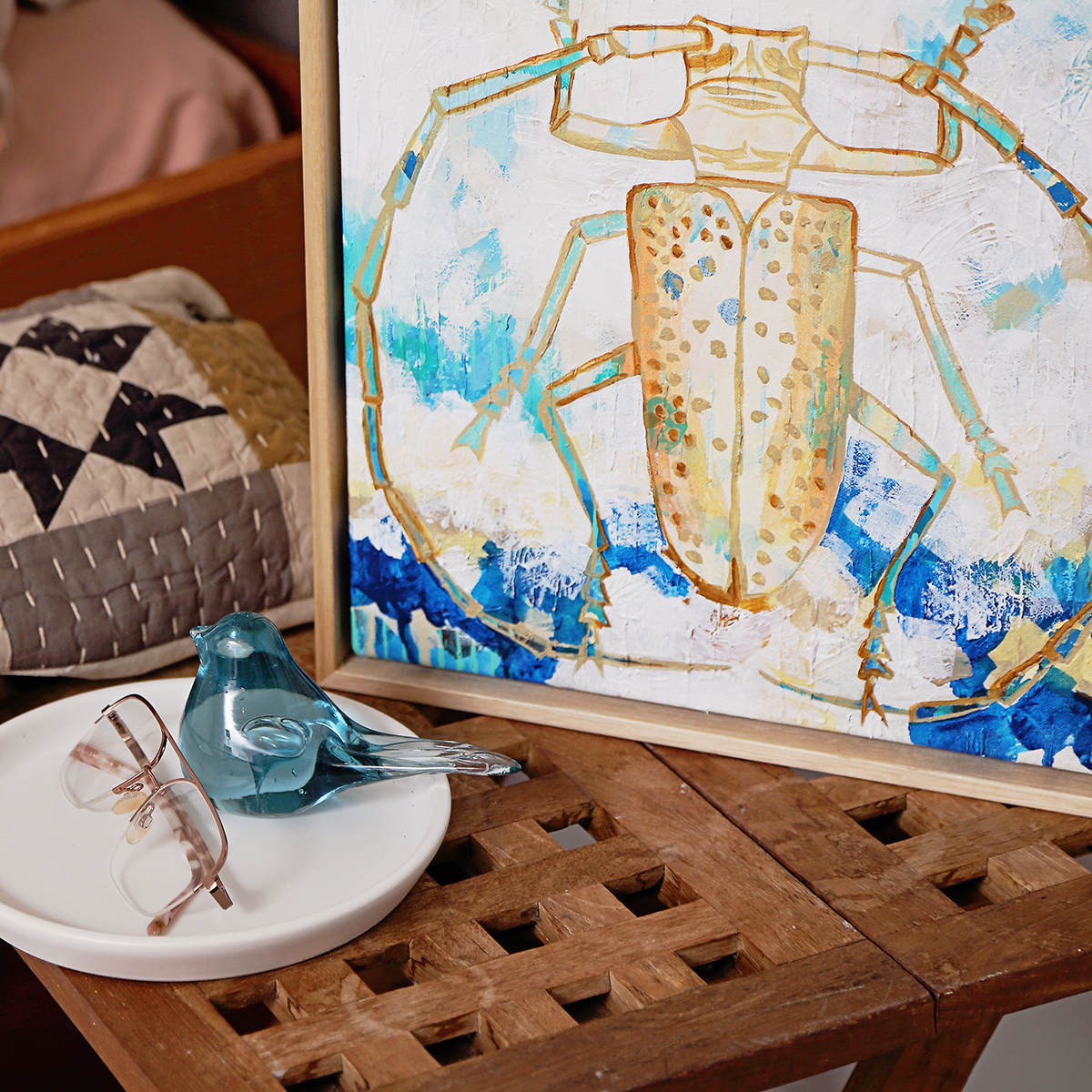 Lr 086 Longicorn Beetle Solitude I Smith And Brooks Art Coastal Vibes Insect Art Native Australian Beetles Tropical Art