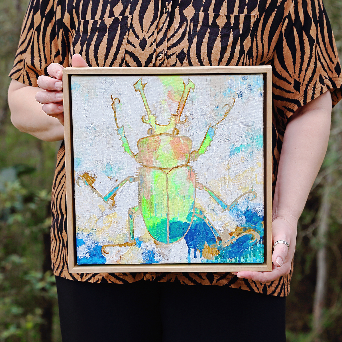 Lr 021 Rainbow Stag Beetle Solitude I Smith And Brooks Art Beach Vibes Beetle Art Art For My Coastal Home Tropical Interiors