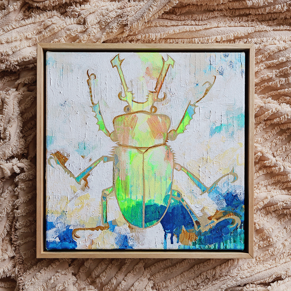 Lr 024 Rainbow Stag Beetle Solitude I Smith And Brooks Art Beach Vibes Beetle Art Art For My Coastal Home Tropical Interiors