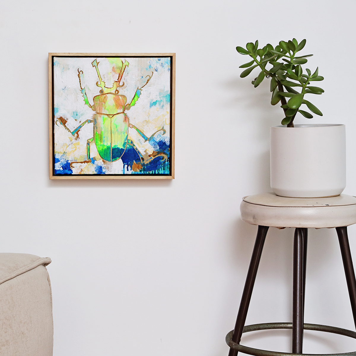 Lr 045 Rainbow Stag Beetle Solitude I Smith And Brooks Art Beach Vibes Beetle Art Art For My Coastal Home Tropical Interiors