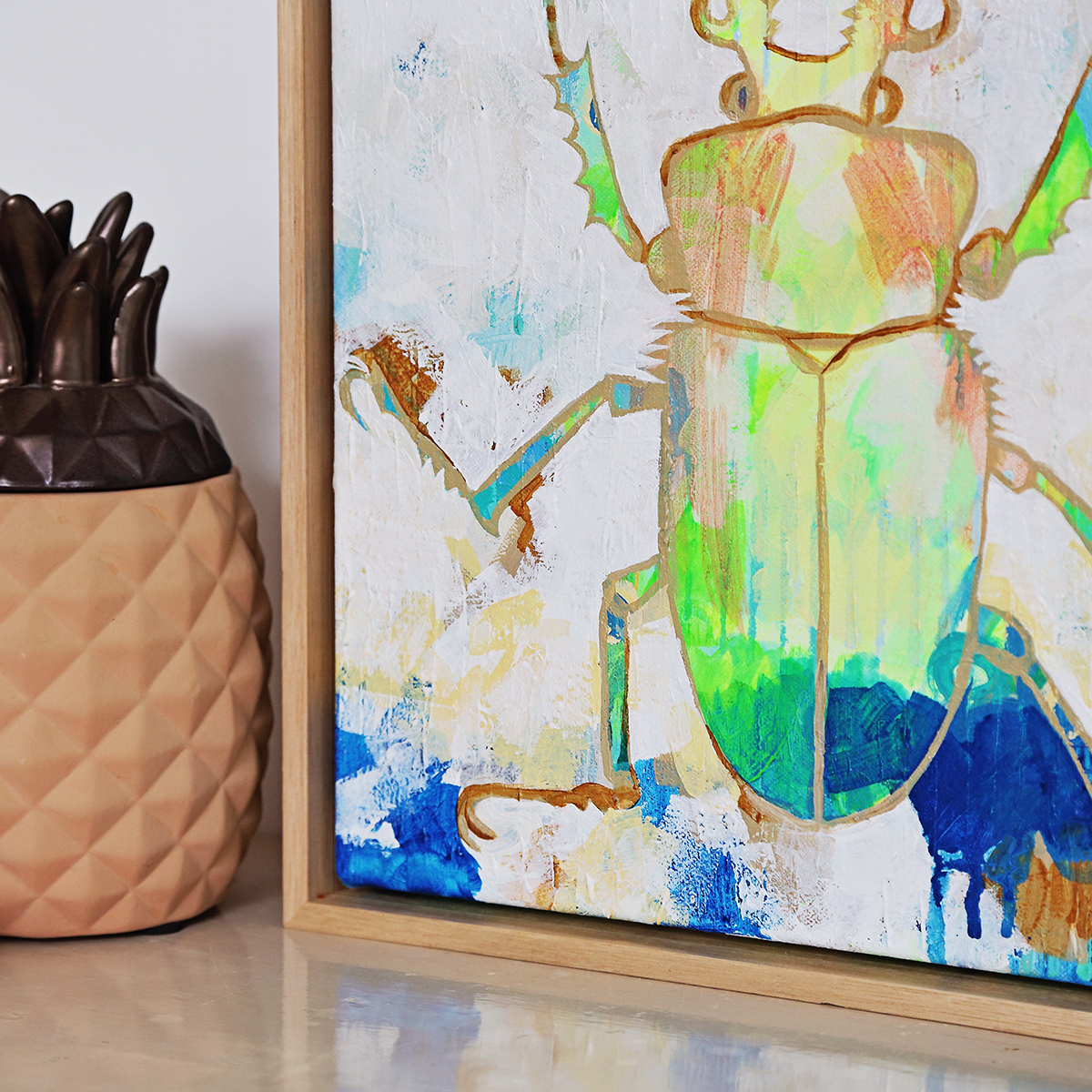 Lr 068 Rainbow Stag Beetle Solitude I Smith And Brooks Art Beach Vibes Beetle Art Art For My Coastal Home Tropical Interiors