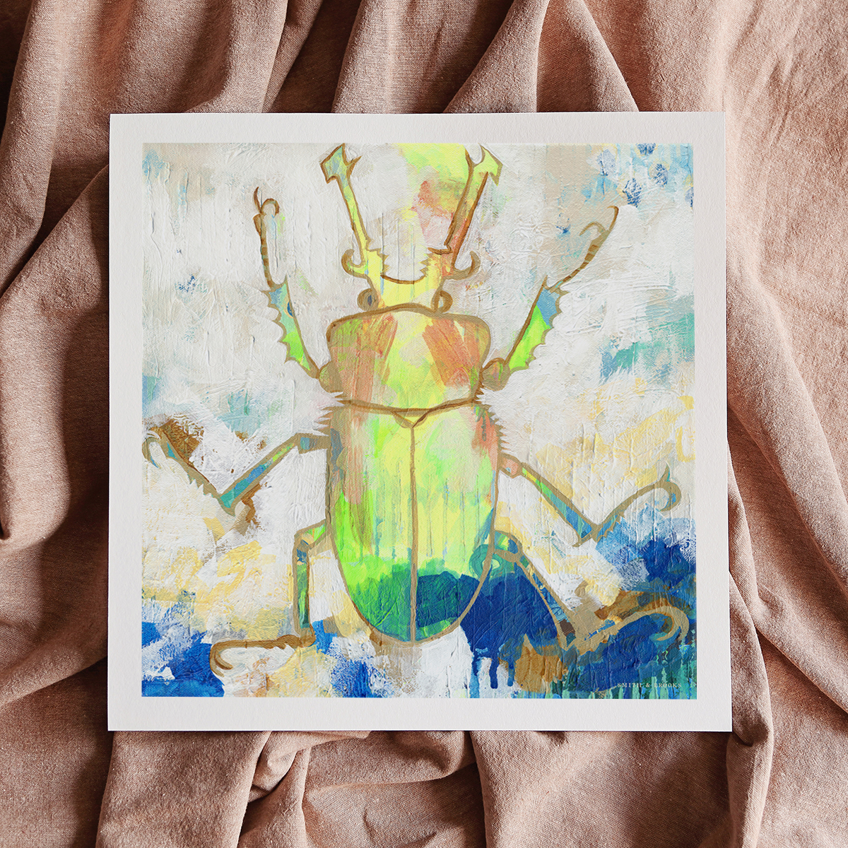 Lr 081 Rainbow Stag Beetle Solitude I Smith And Brooks Art Beach Vibes Beetle Art Art For My Coastal Home Tropical Interiors