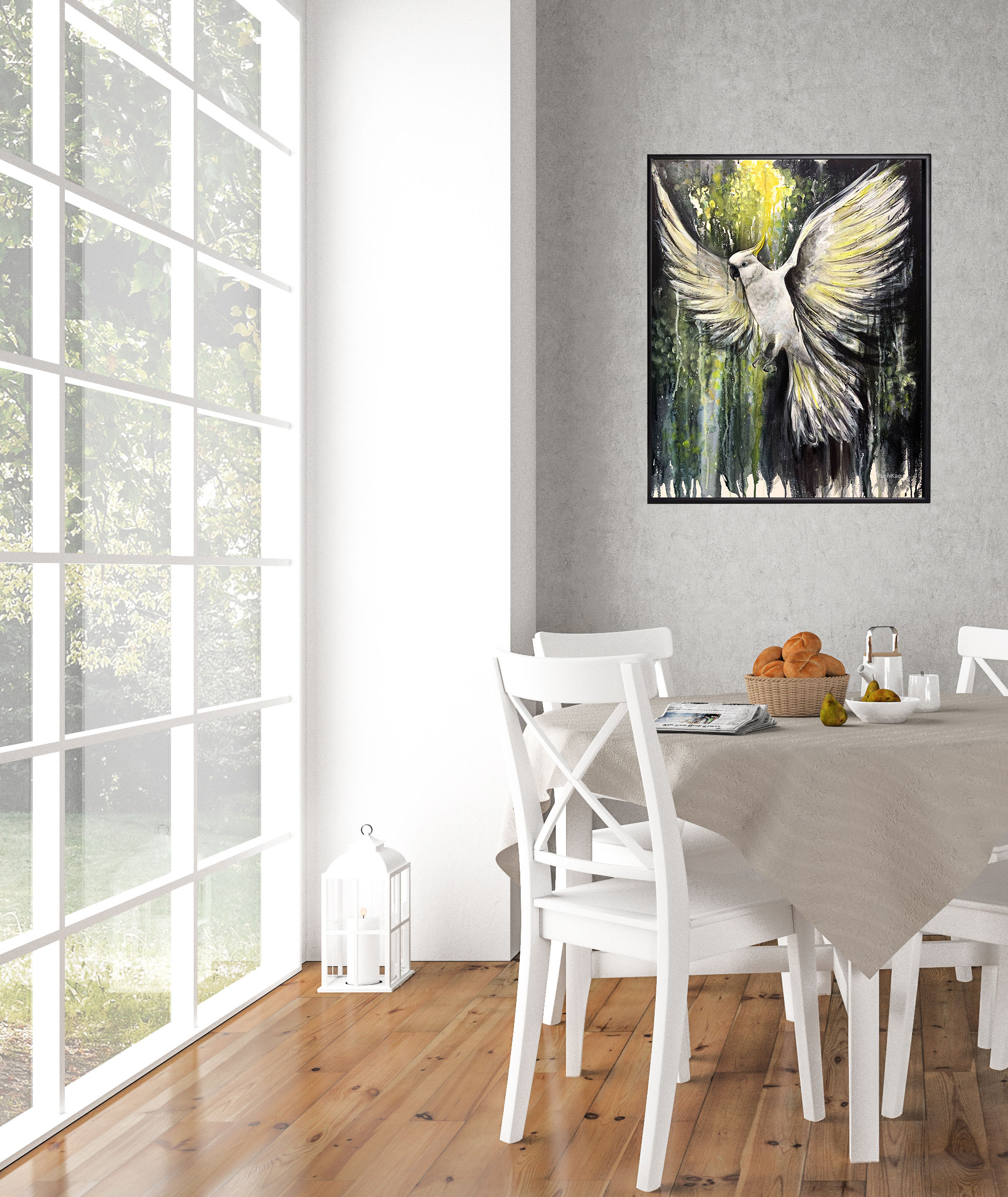 Sydney Artist Leni Kae Sulphur Crested Cockatoo Spirit Interiordesign3