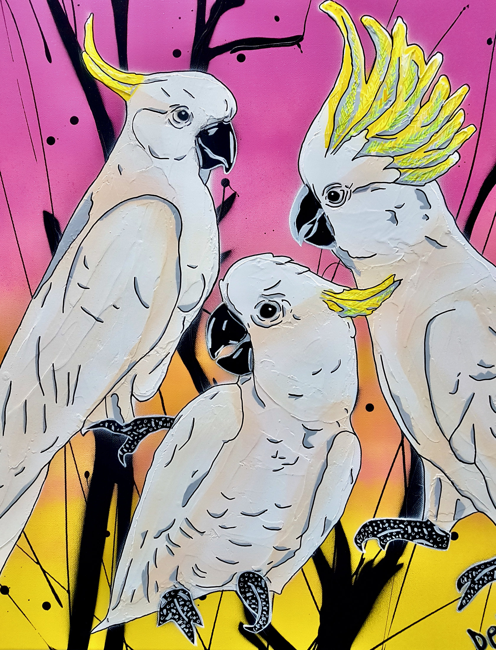 Crackle Of Cockatoos Sunrise Deborah Lang Urban Pop Art 4