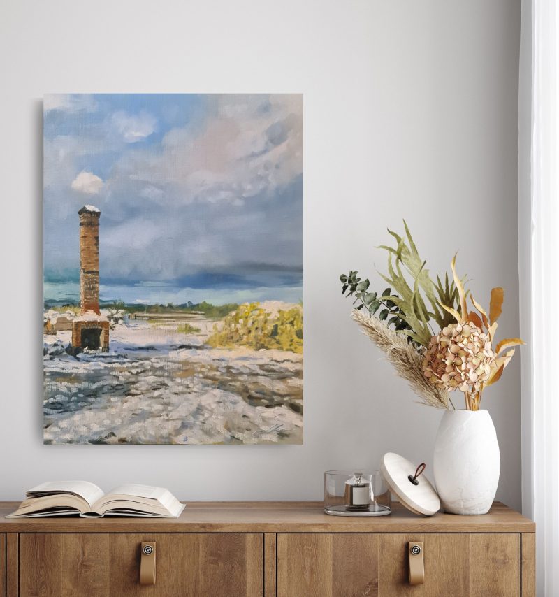 Remaining Chimney from old Arthurstone stables, Loburn, Canterbury in New Zealand after the fire