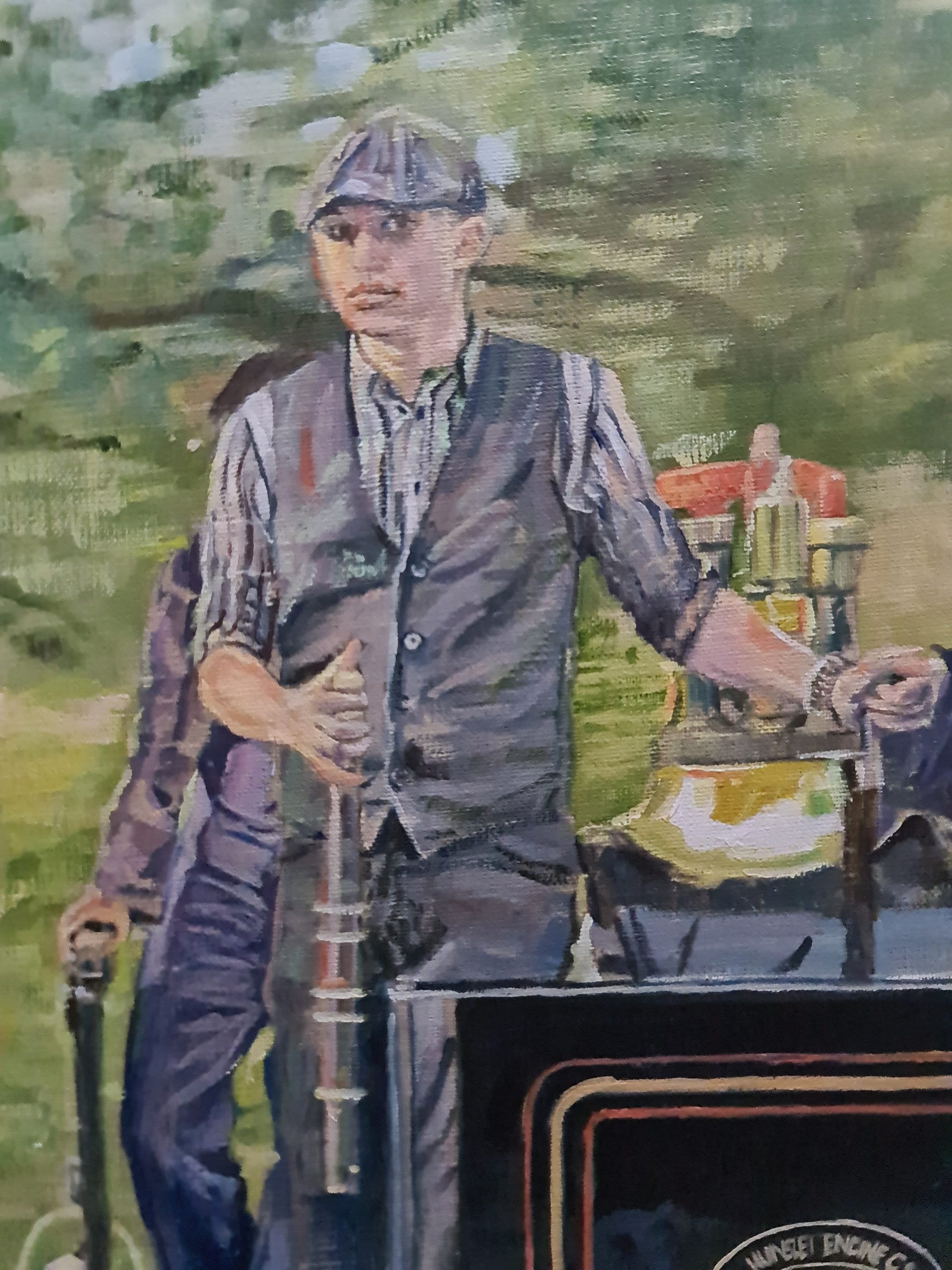 Welshman With His Train Jo S. Stacey Close Up 1
