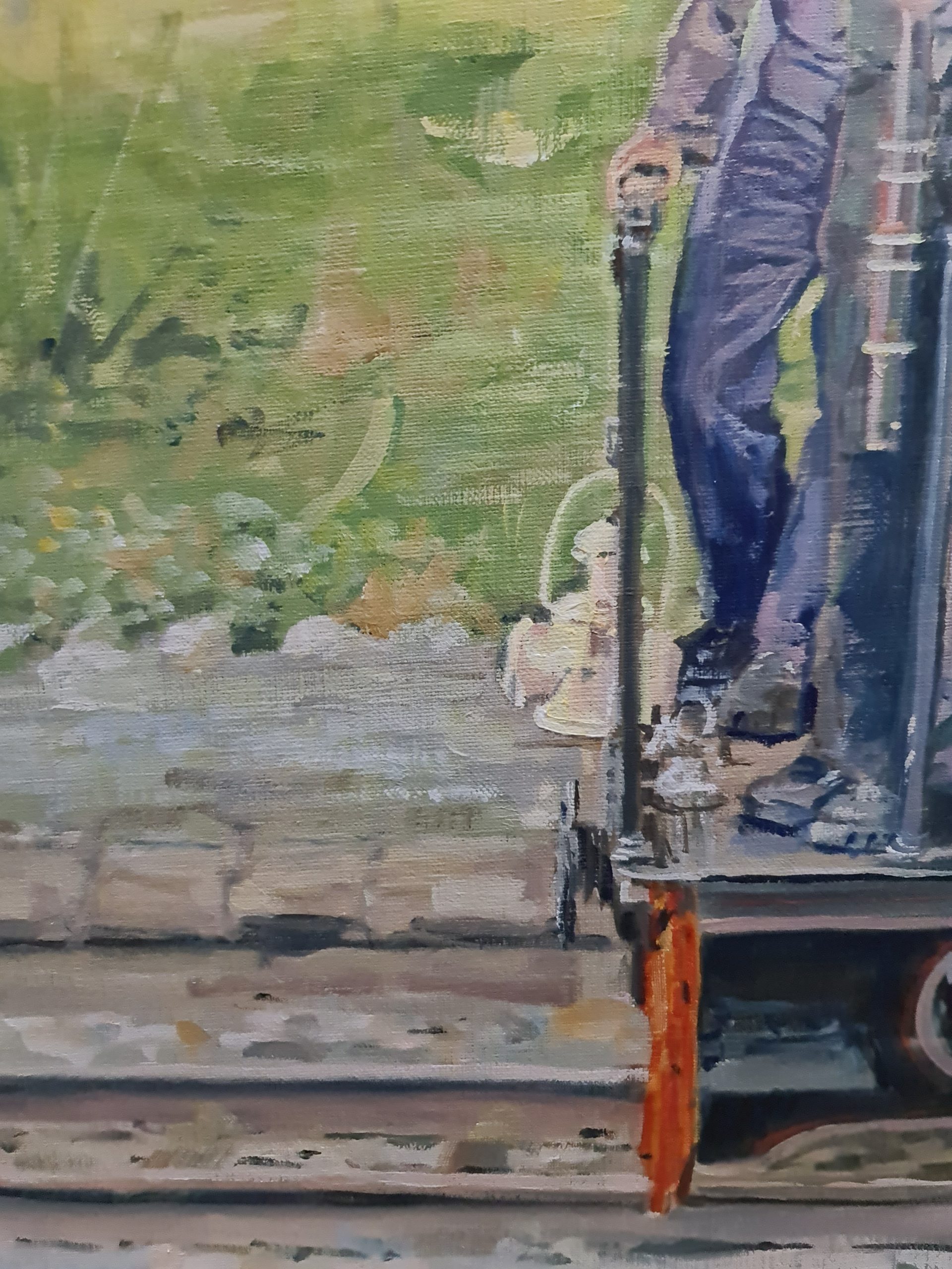 Welshman With His Train Jo S. Stacey Close Up 2