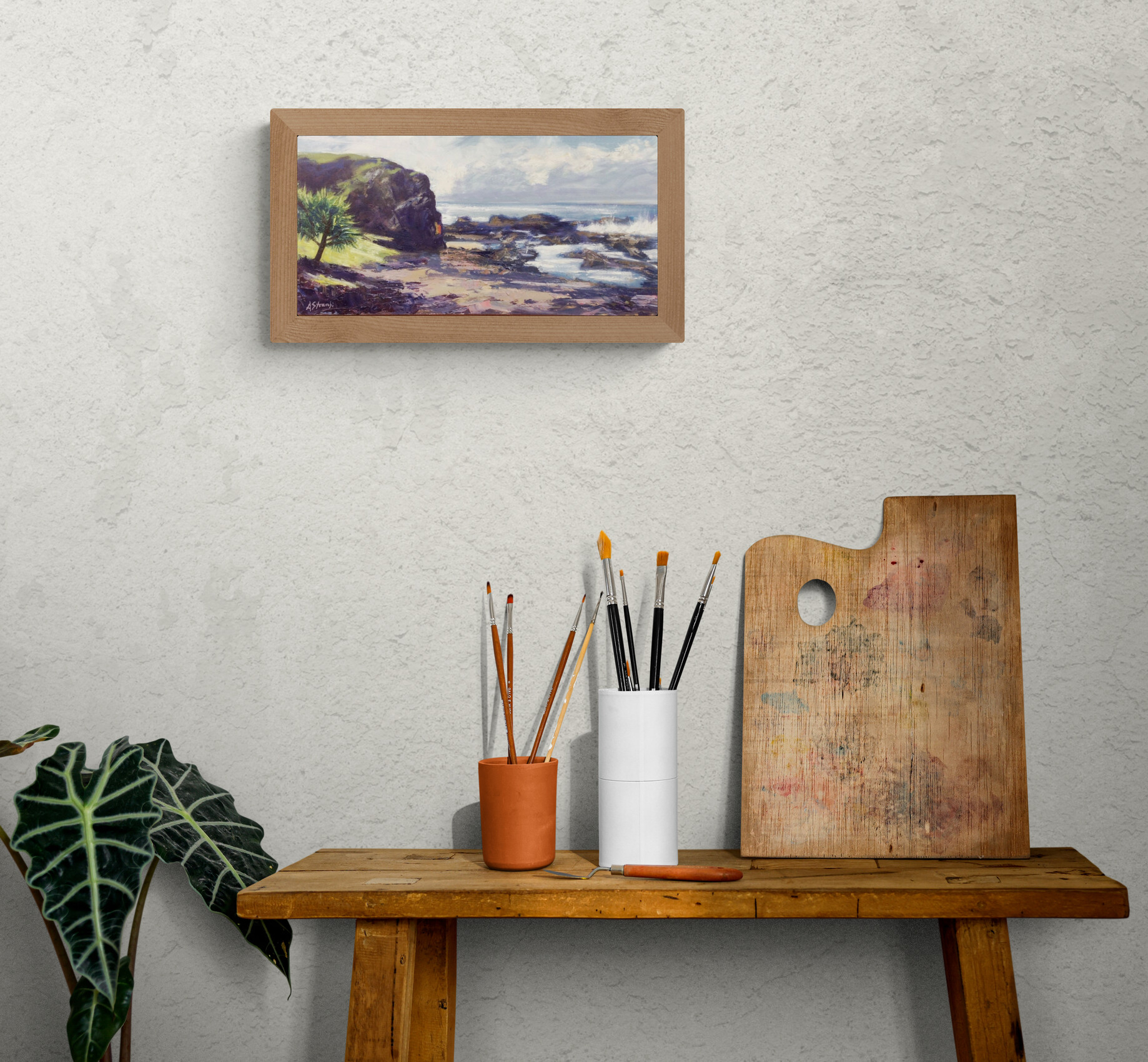 Artists Side Table With Brushes And Palette (22)