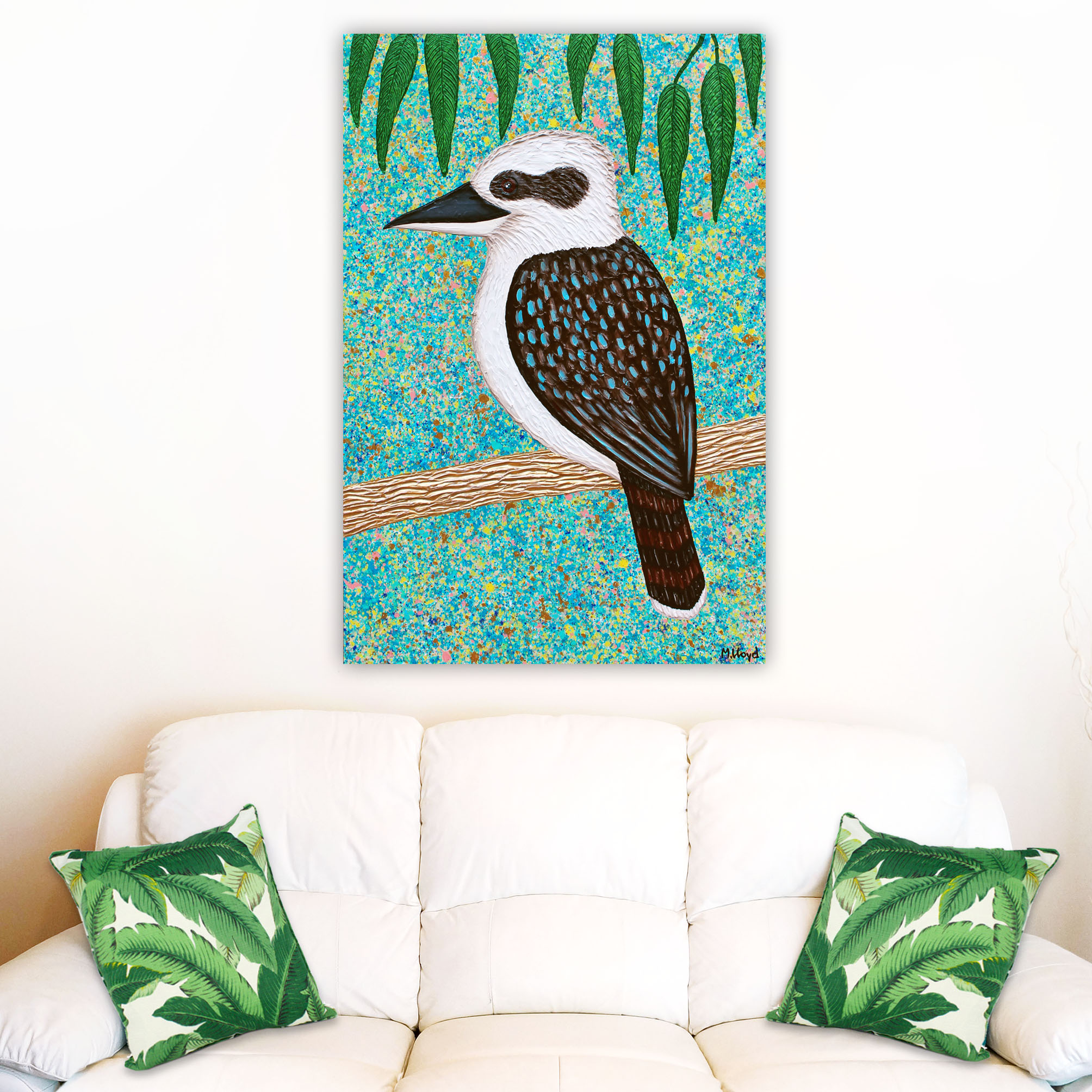 Lounge 2 Kookaburra Miranda Lloyd Artist Textured Impasto Art