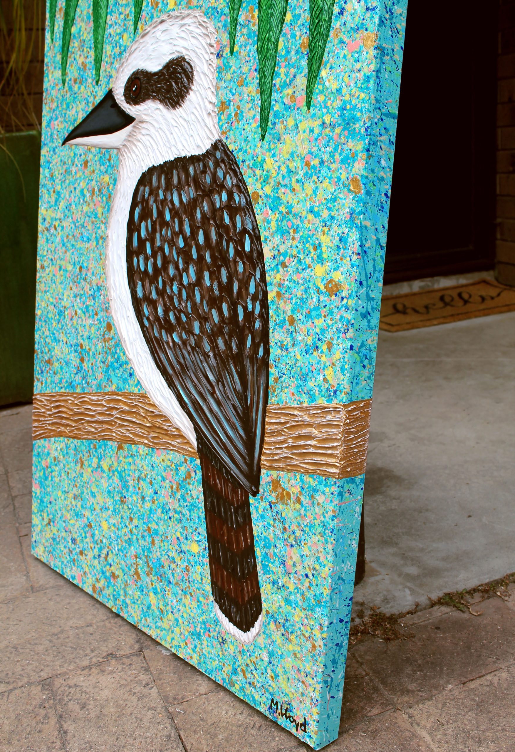 Sides Kookaburra Texture Miranda Lloyd Artist Textured Impasto Art