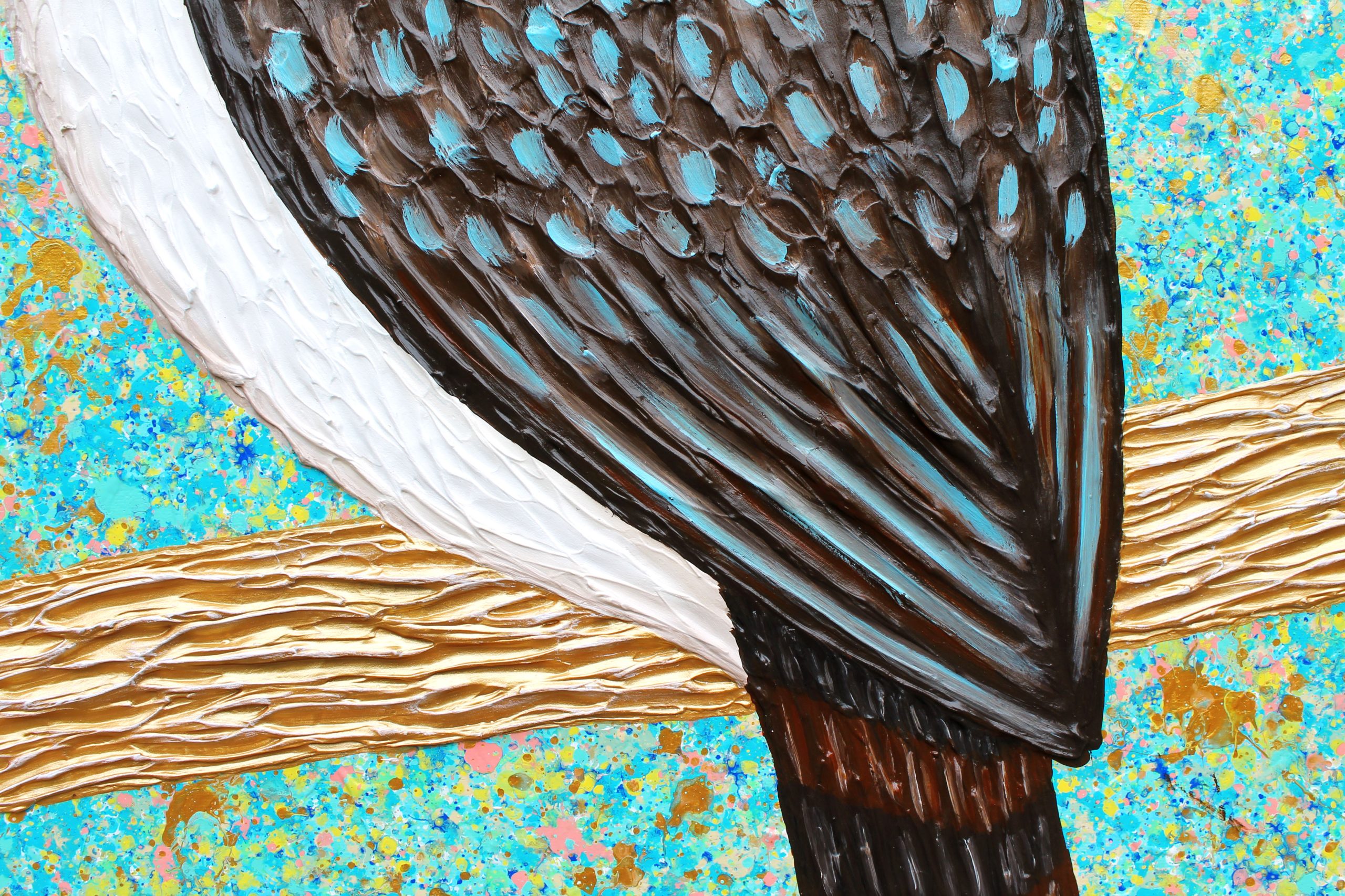 Kookaburra Texture Miranda Lloyd Artist Textured Impasto Art