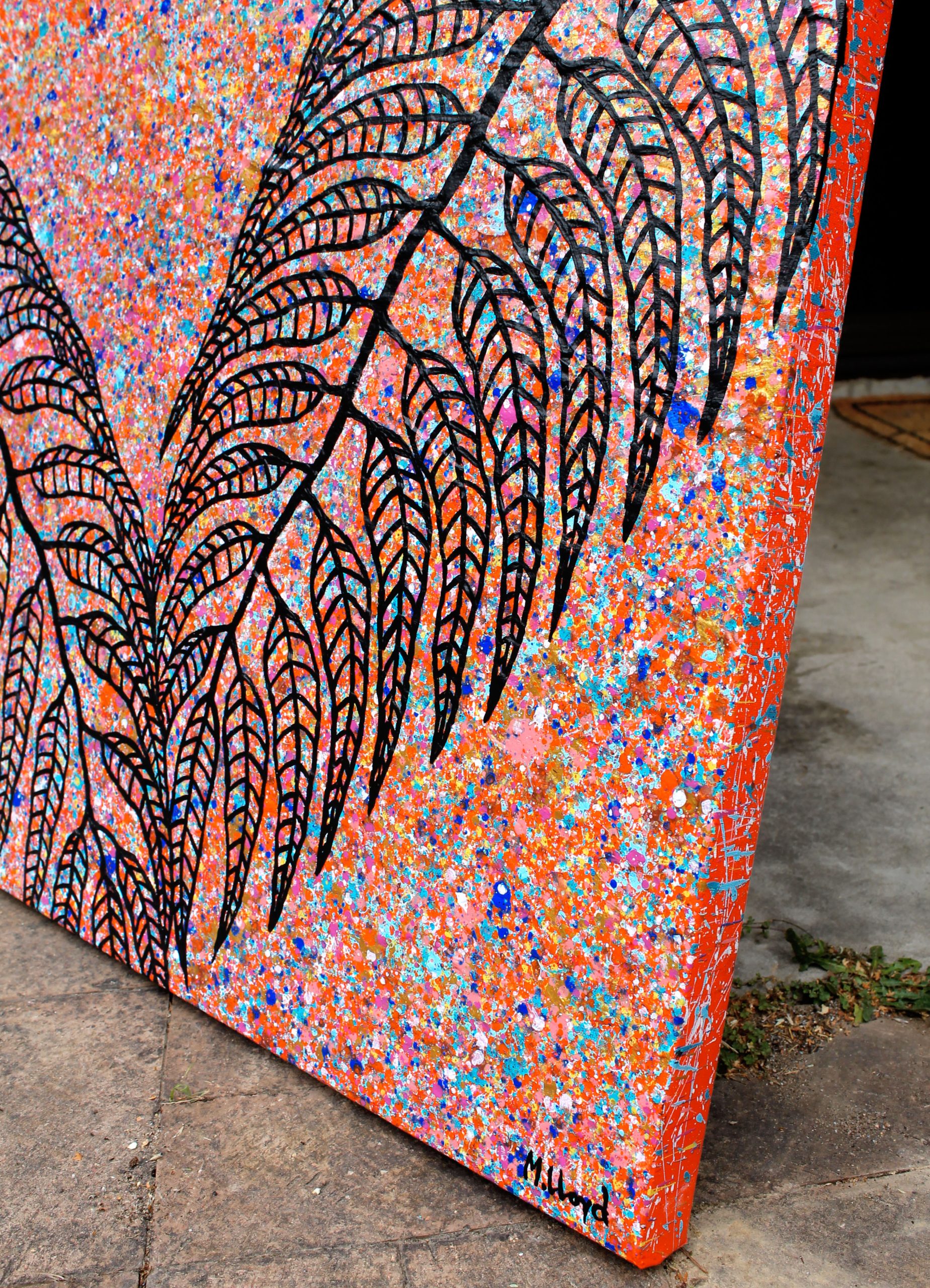 Side 1 Gum Leaves Sunset Australian Outback Textured Abstract Miranda Lloyd Artist Bluethumb