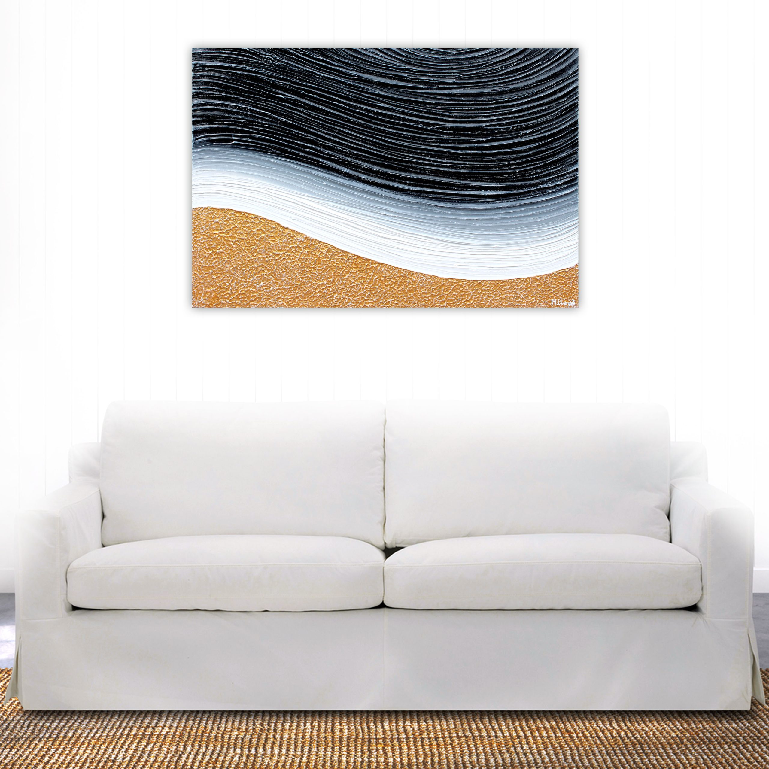 Beach Wave Lounge 1 By Night Textured Impasto