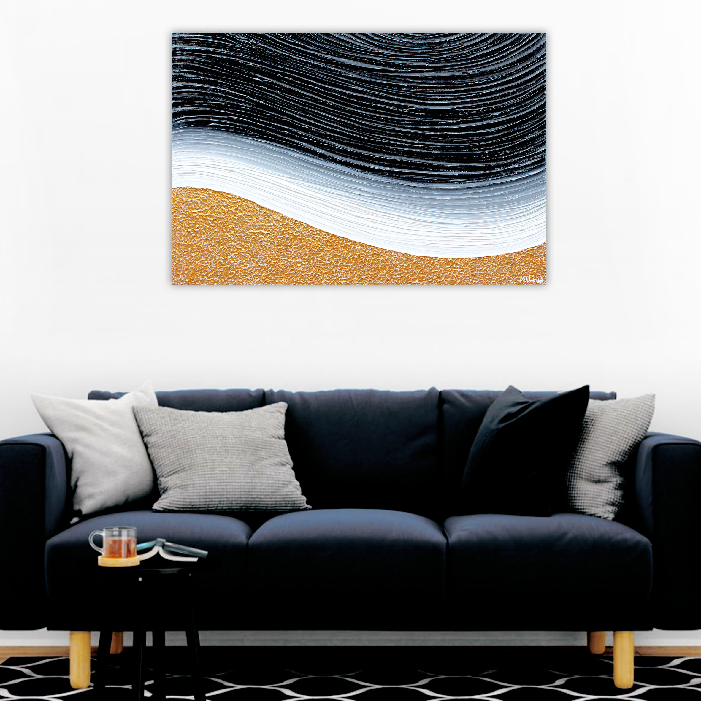 Beach Wave Lounge 4 By Night Textured Impasto