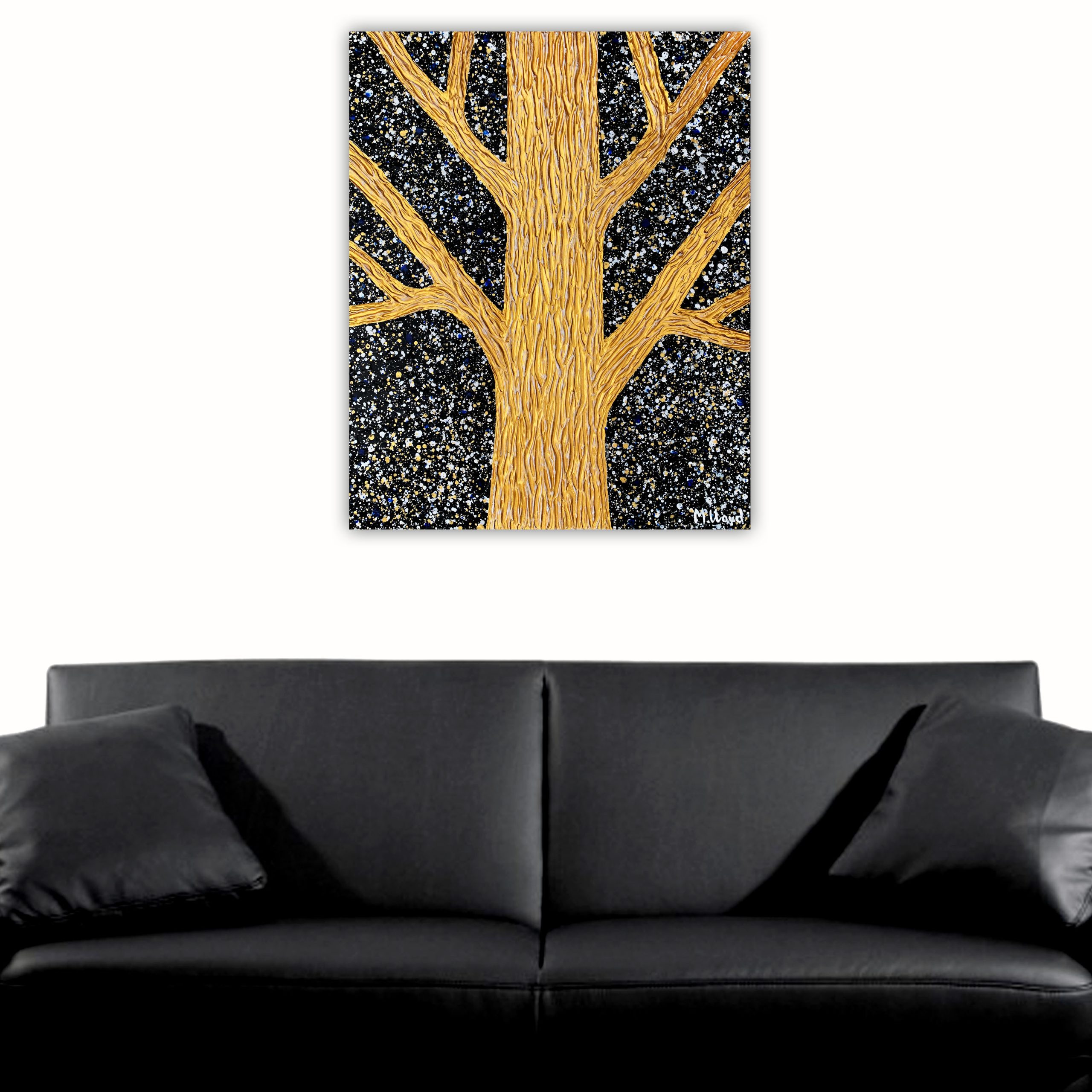 Lounge 2 Tree Golden Gum Tree Textured Abstract Miranda Lloyd Artist Bluethumb