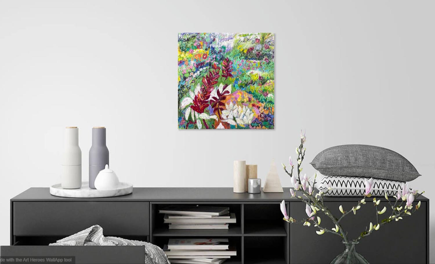 Red And White Flowers Room View 1