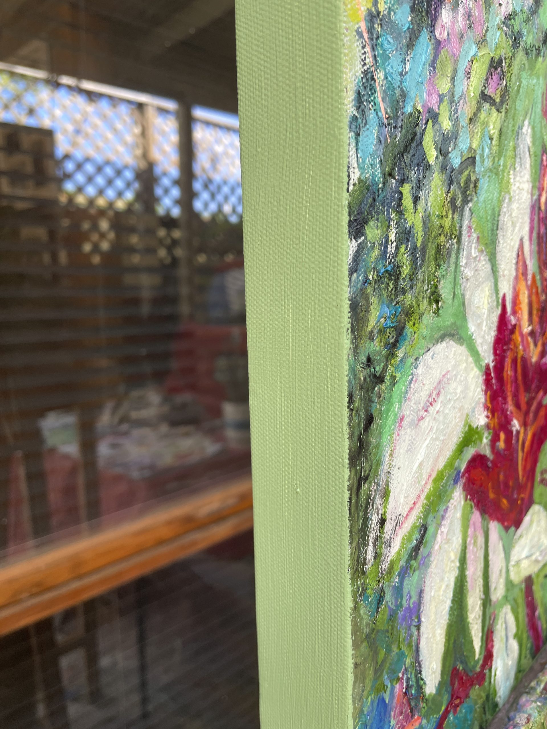 Red And White Flowers Side View