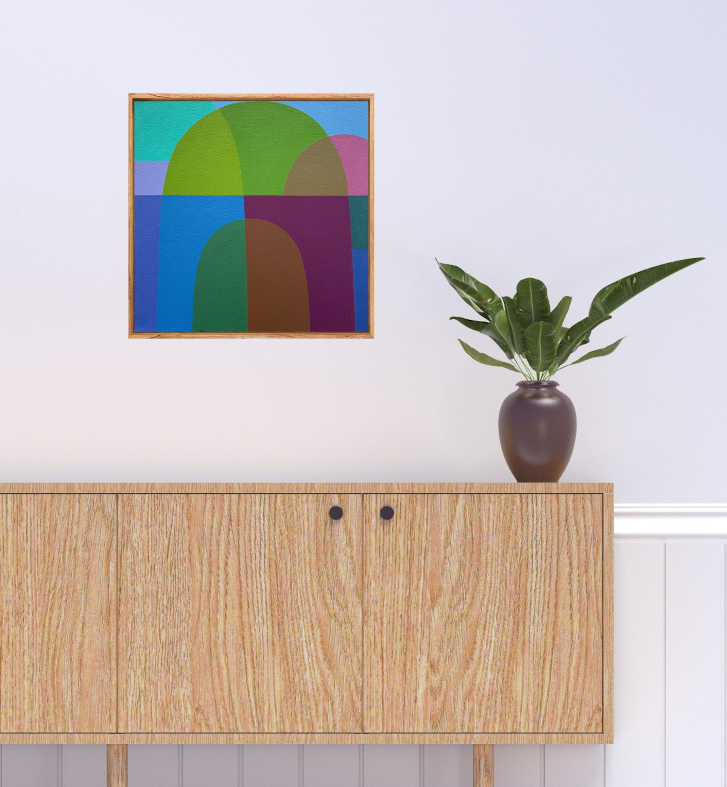 Charlotte De Pace Happy Holiday Insitu Above Sideboard Art Lovers Australia