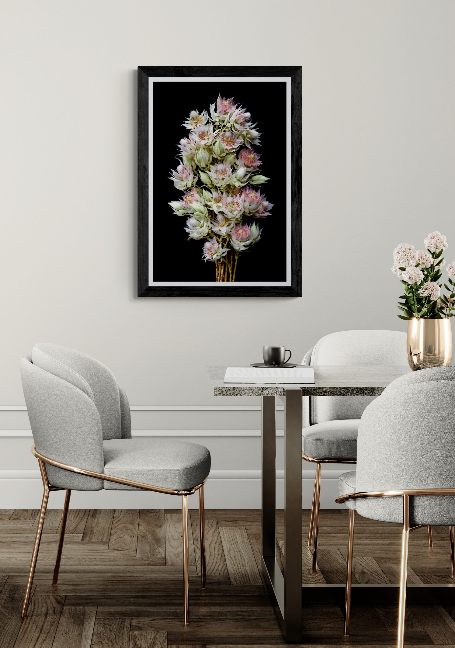 Fancy Dining Room With Marble Table (1)