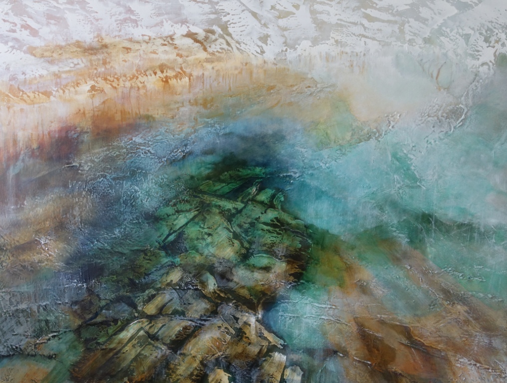 Patriciawalshstudio Rockshelf Jewel Mixed Media On Canvas