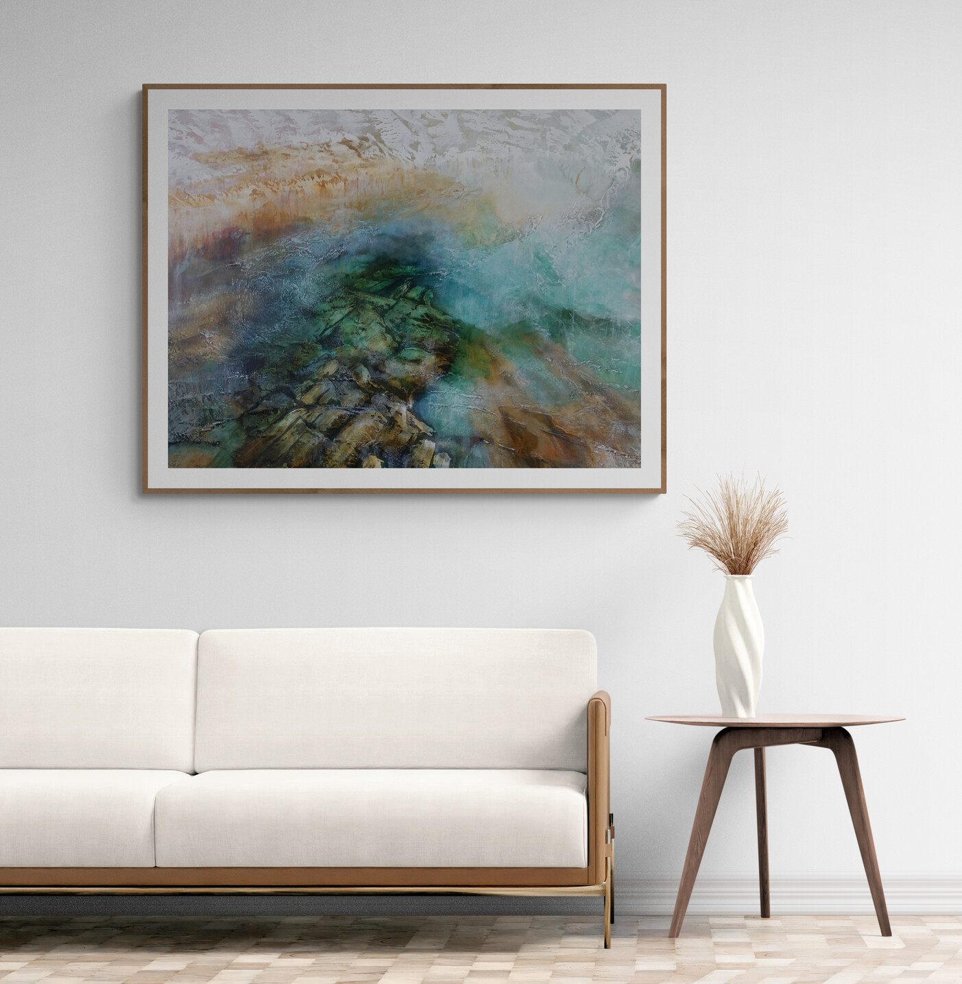 Canvy Rockshelf Jewel Minimal Living Room With Sofa And Table