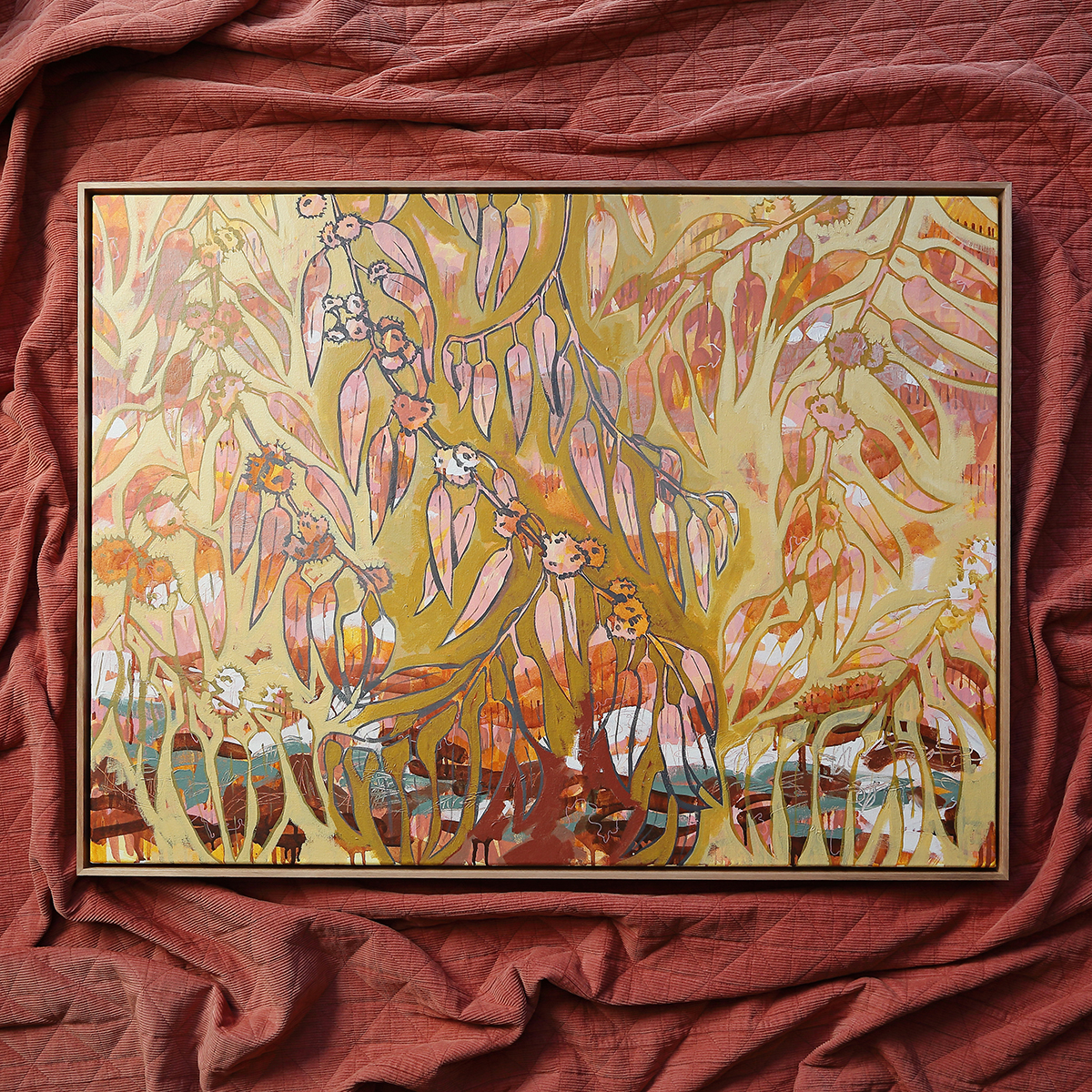 Lr 044 Mountain Ash Moment I Smith & Brooks Art Buy Wall Art Melbourne Art Semi Abstract Australian Native Species