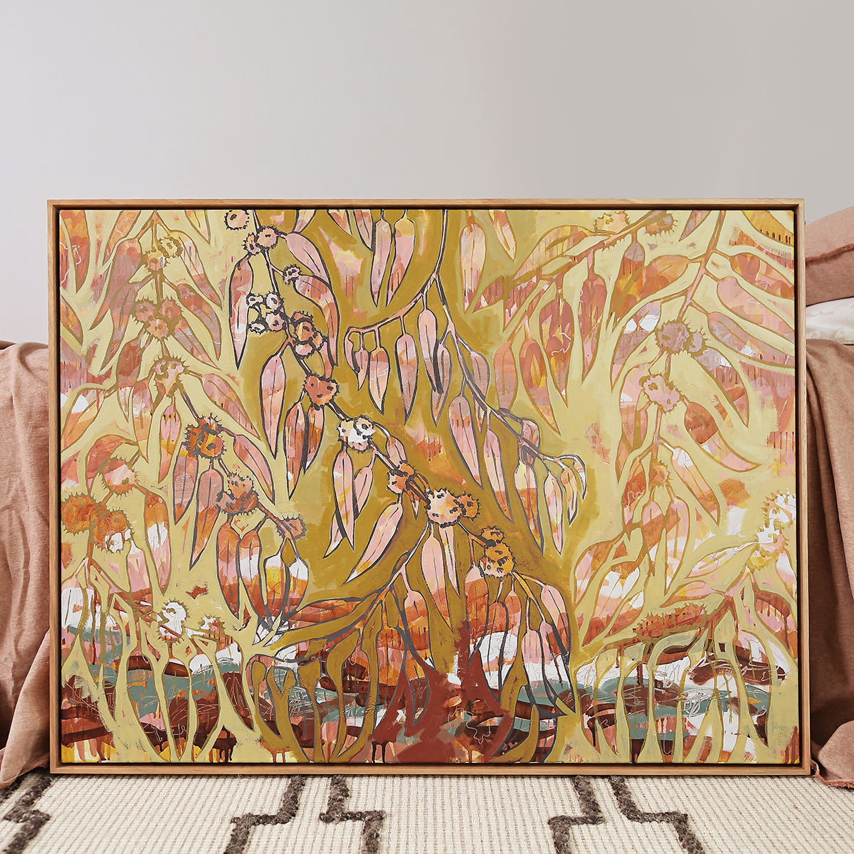 Lr 071 Mountain Ash Moment I Smith & Brooks Art Buy Wall Art Melbourne Art Semi Abstract Australian Native Species