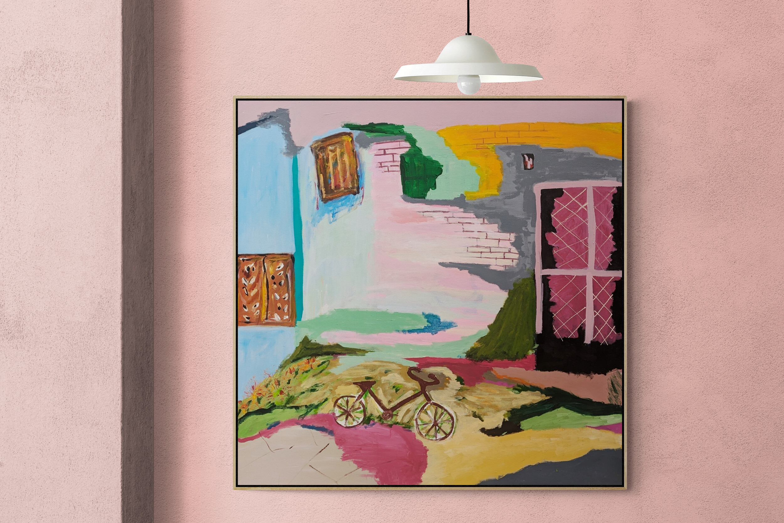 Interior Wall With Hanging Light