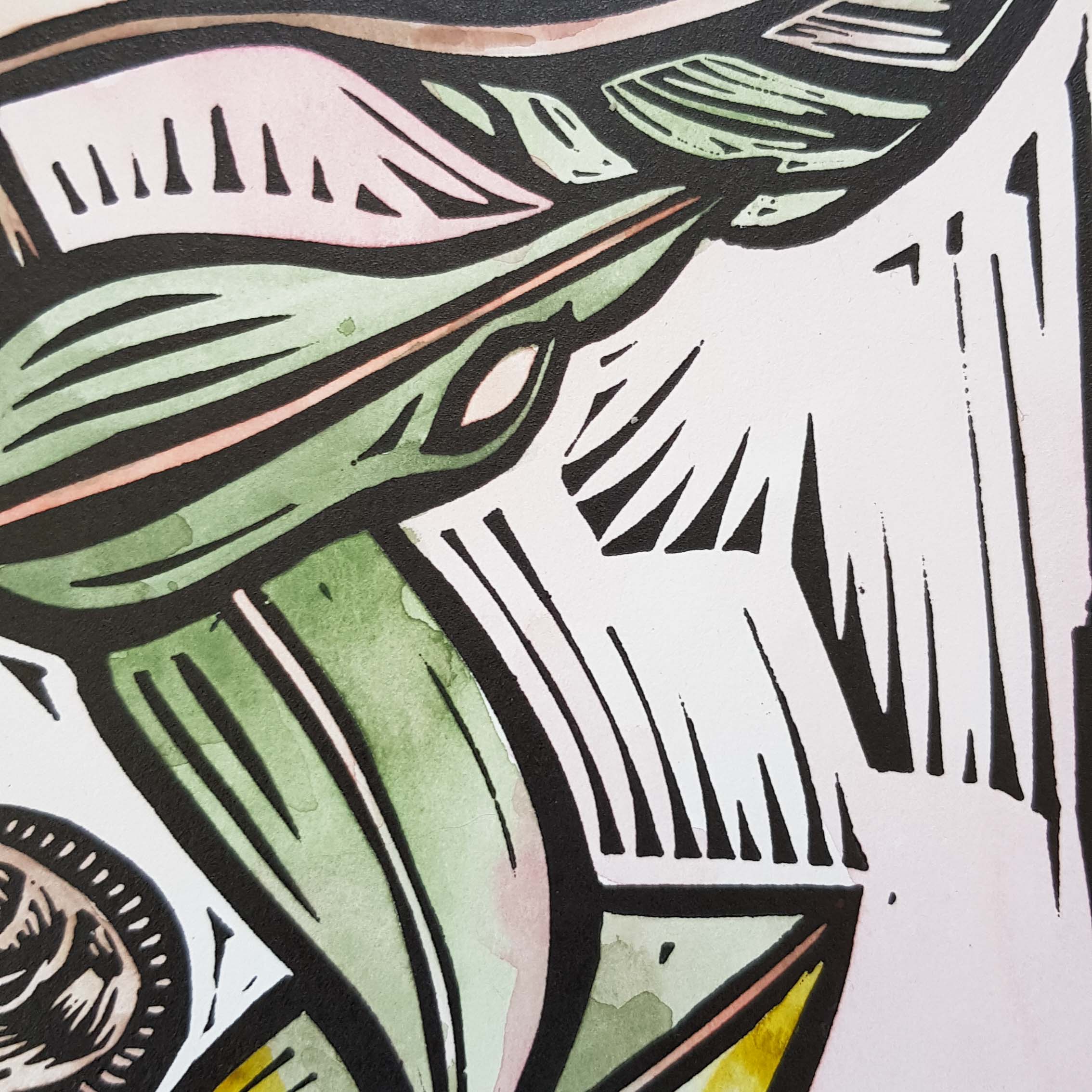 Coffee Pot Florals By Nicola Cowie Printmaking