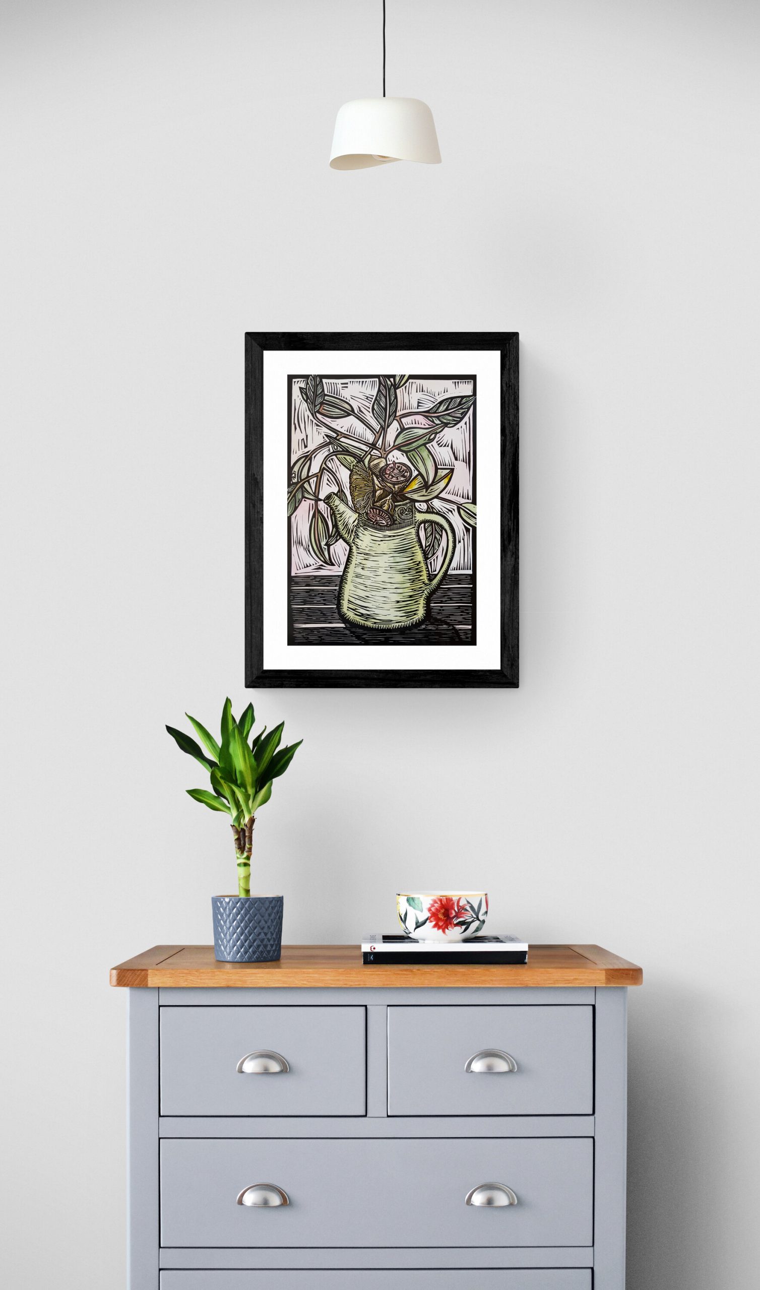 Coffee Pot Florals By Nicola Cowie In Situ