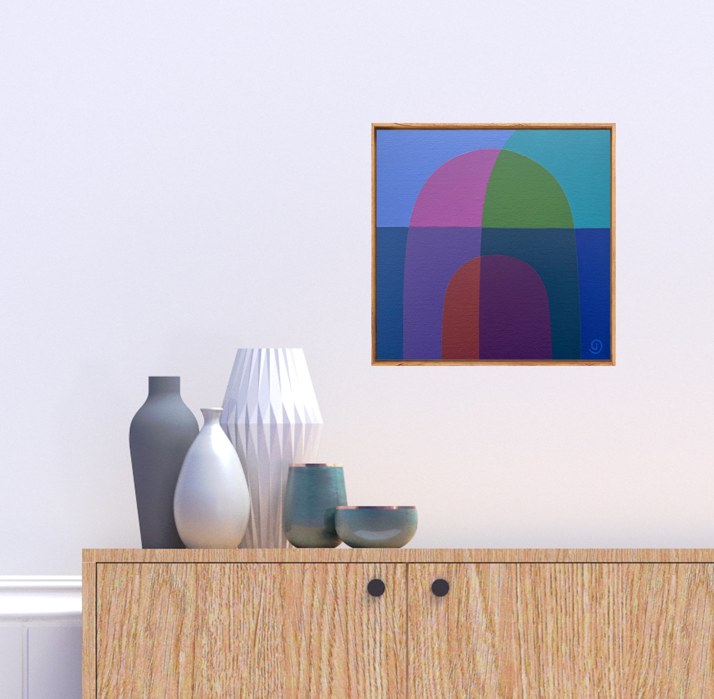 Charlotte De Pace Minibreak Iii Insitu Above Sideboard Art Lovers Australia