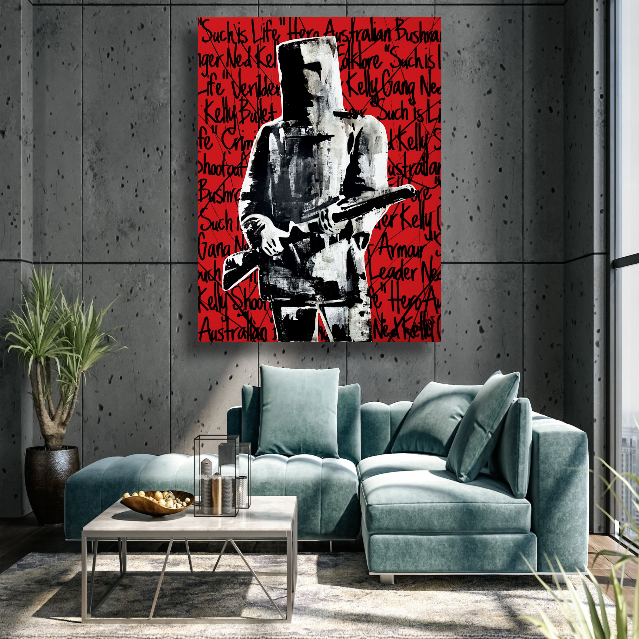 Slate Wall And Couch