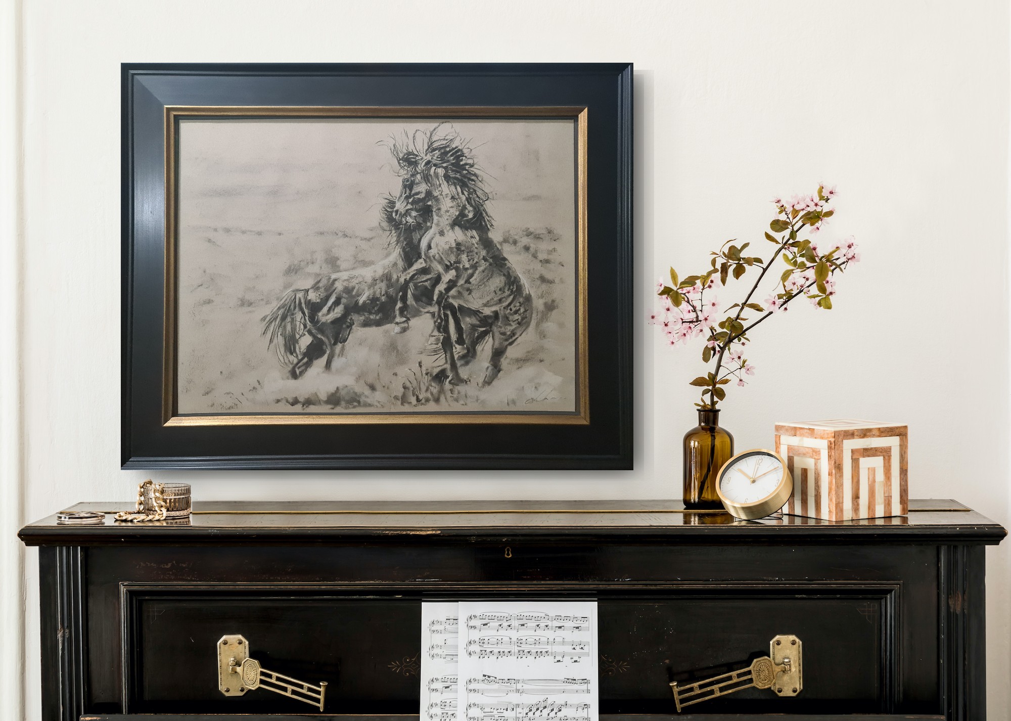 Charcoal Wild Horses Jo S. Stacey In Situ 2