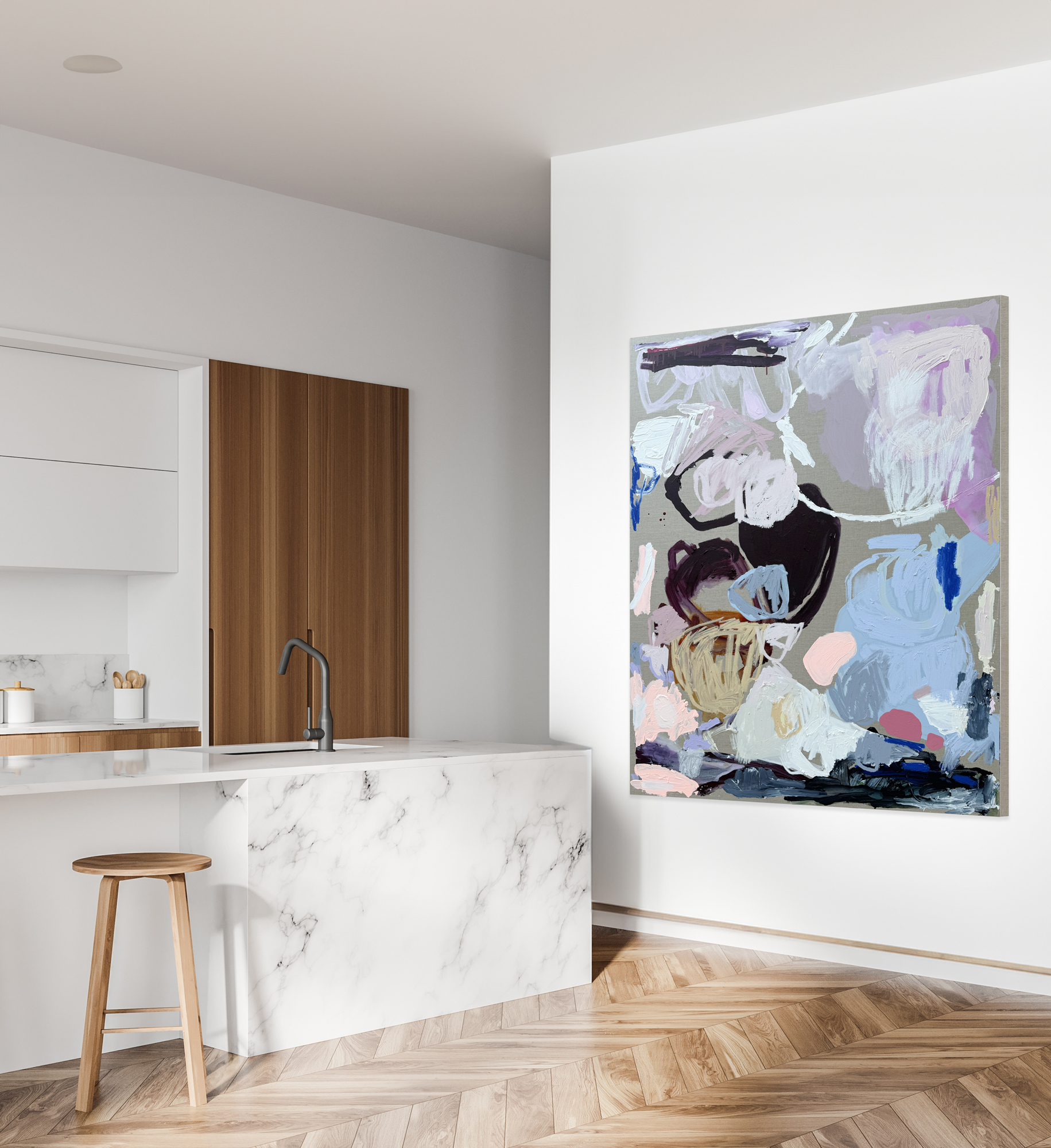 Australian Artist Rebecca Koerting Ride The Wave Abstract Painting 305 W