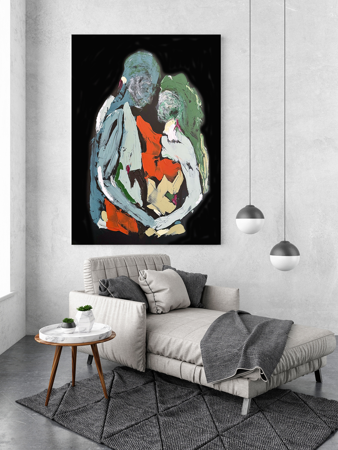 Interior Concept Mock Up Poster, Sofa Hipster Background, 3d Ill