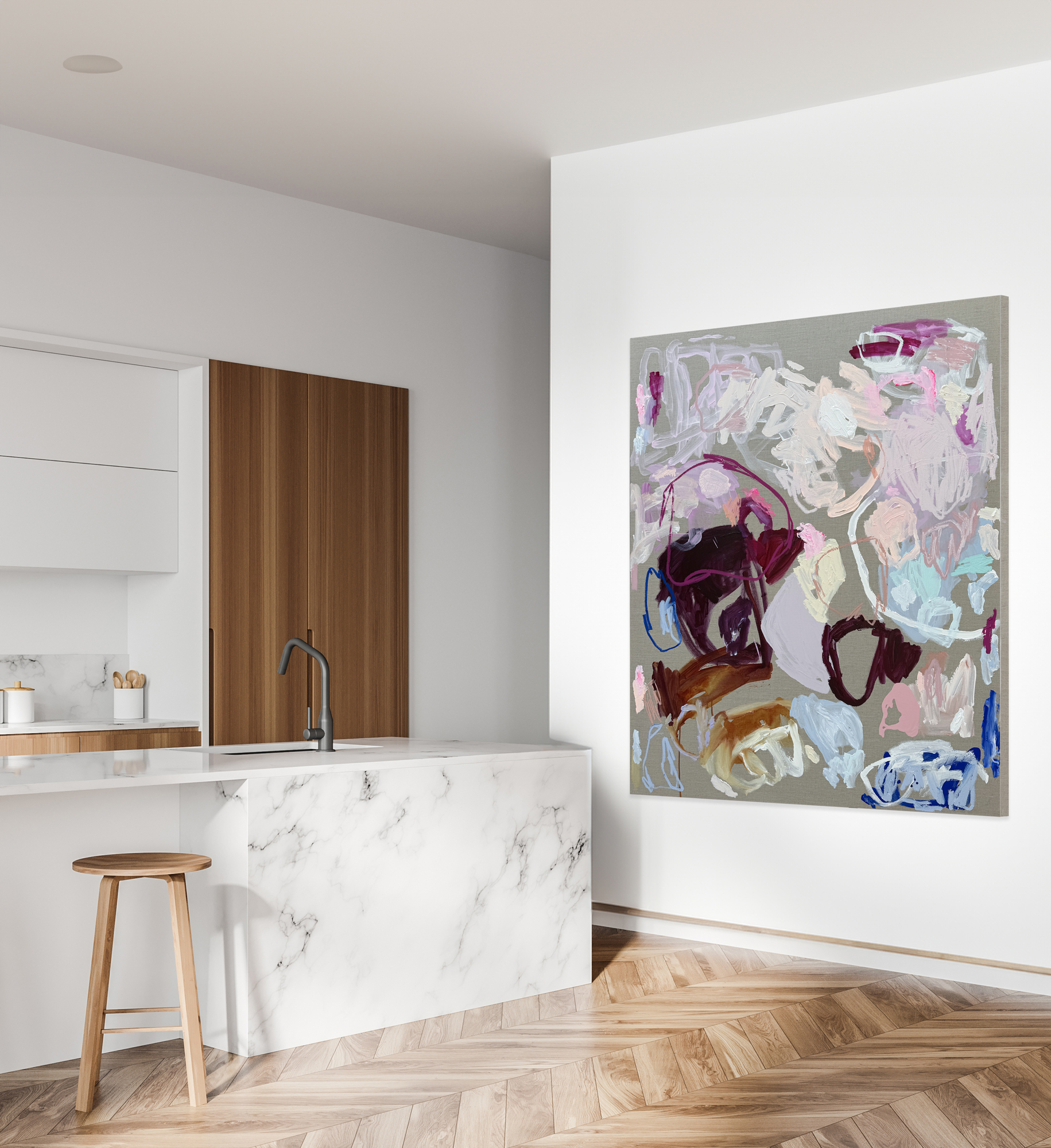 Australian Artist Rebecca Koerting Love Bug Abstract Painting 305 W